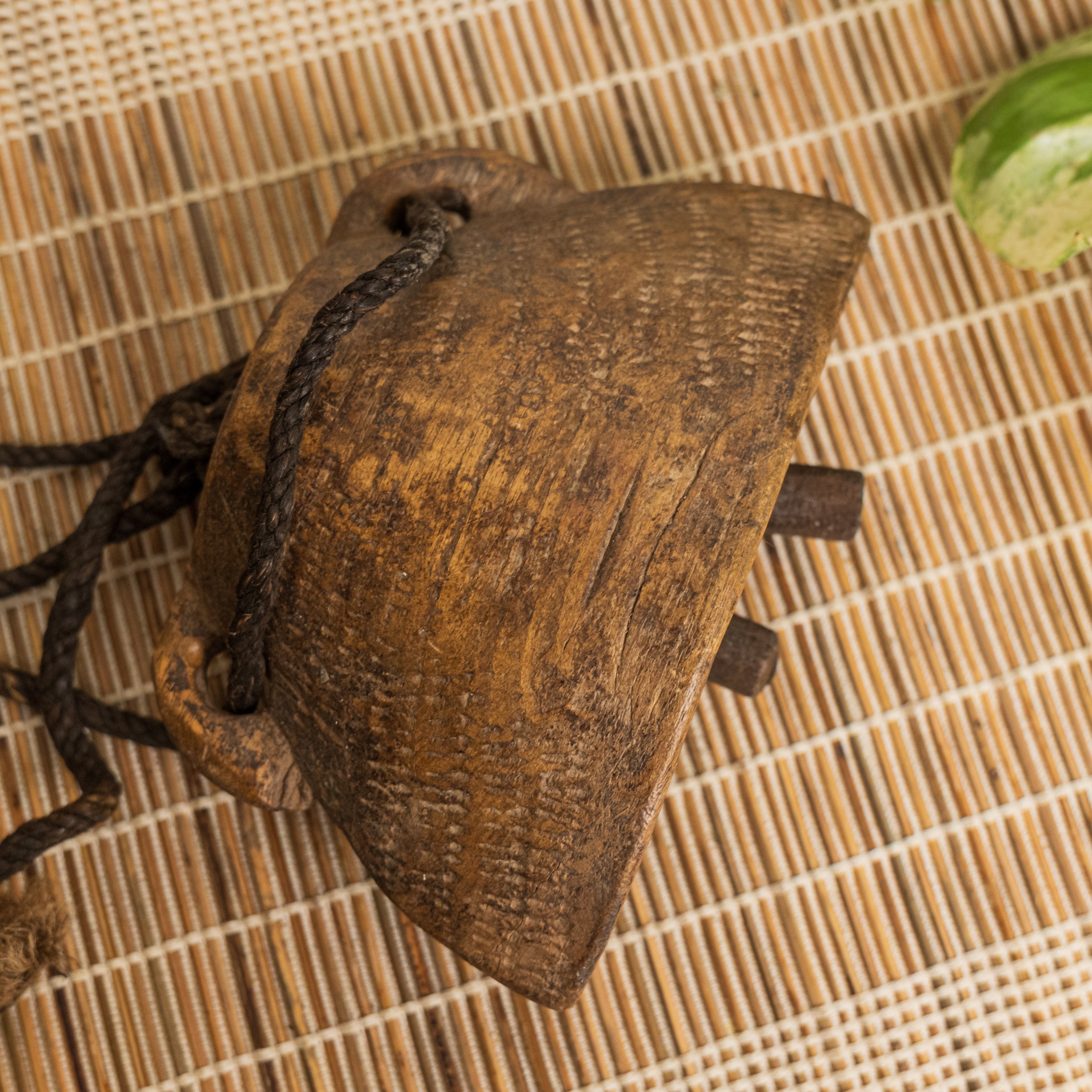 Vintage Wooden Cow Bell for Home Decor