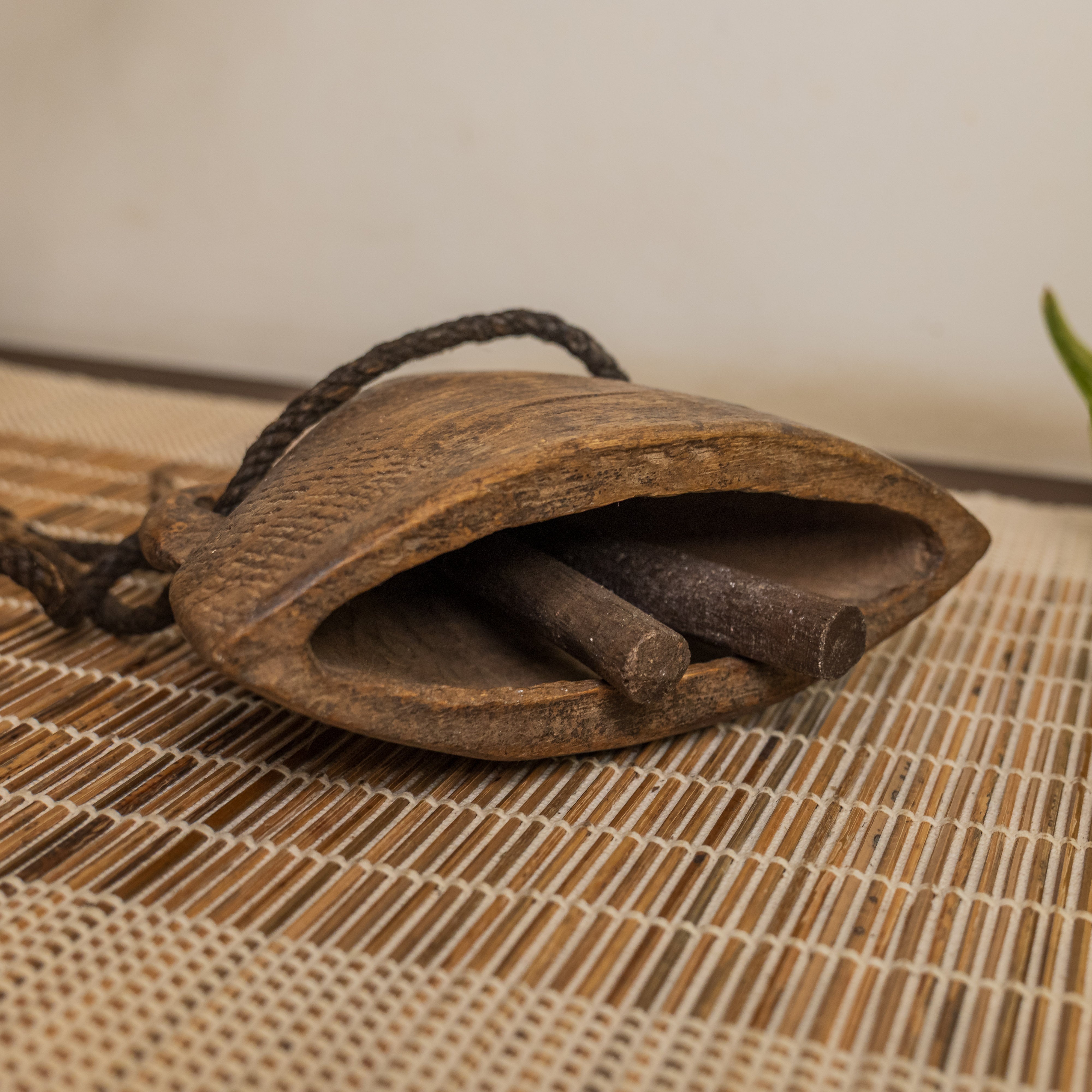 Vintage Wooden Cow Bell for Home Decor