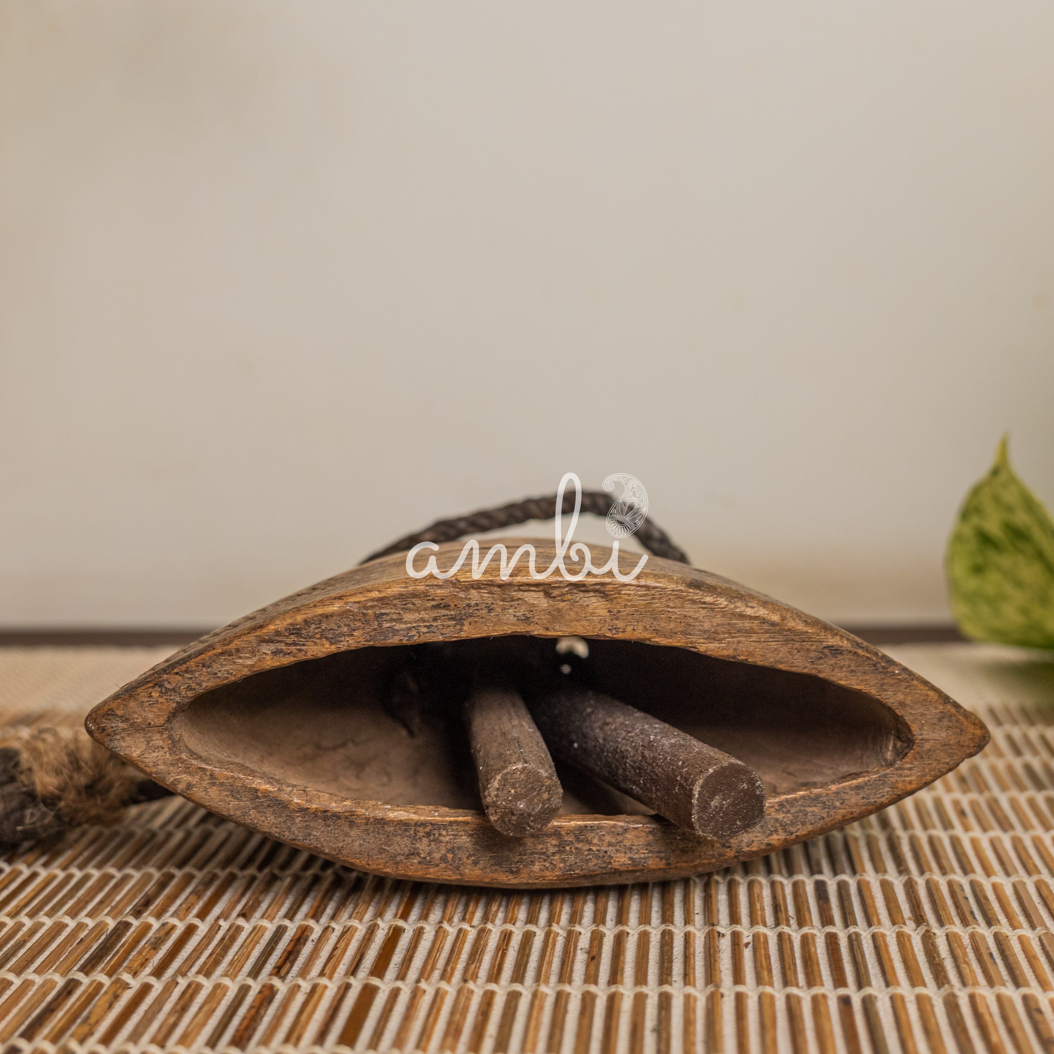 Vintage Wooden Cow Bell for Home Decor
