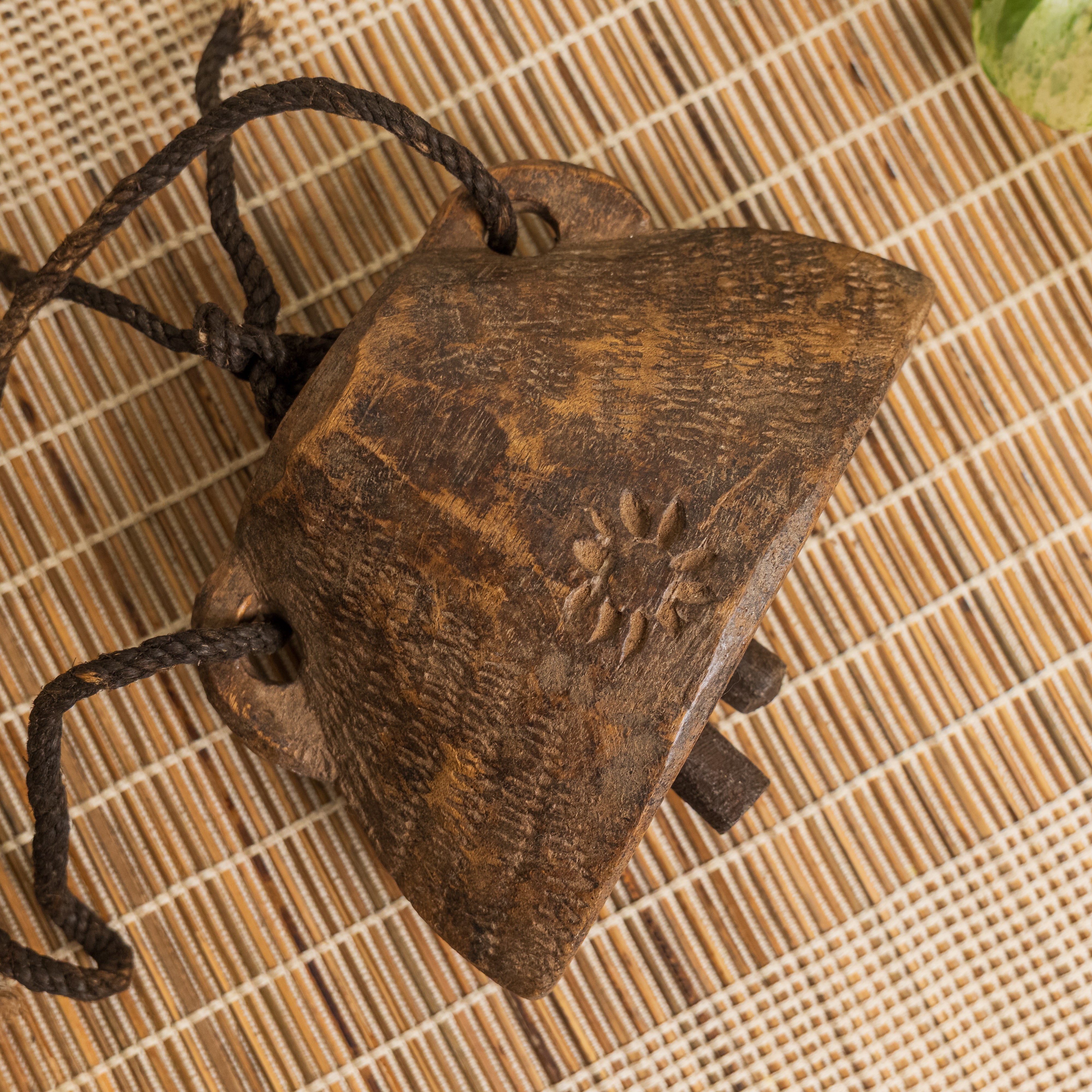 Vintage Wooden Cow Bell for Home Decor