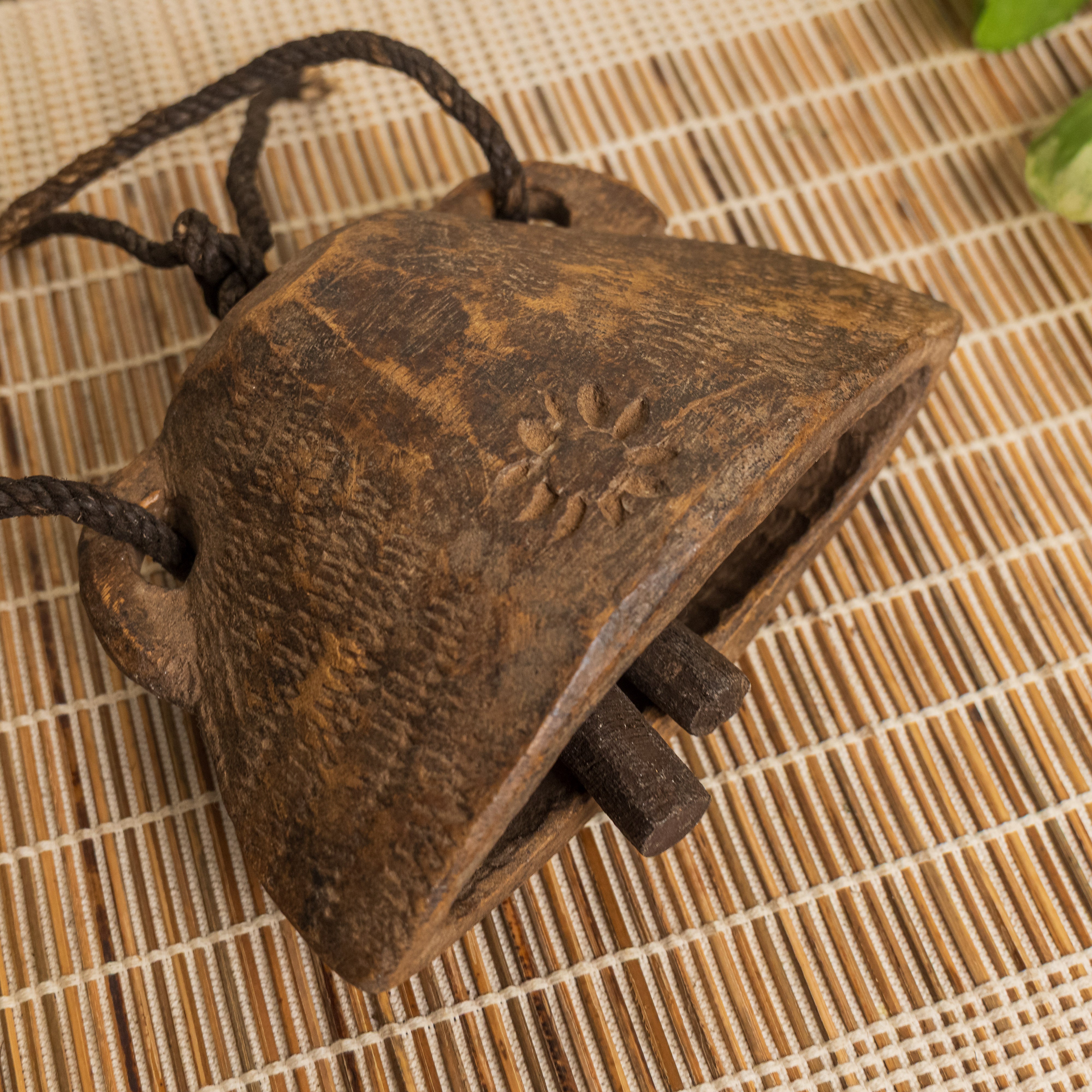 Vintage Wooden Cow Bell for Home Decor