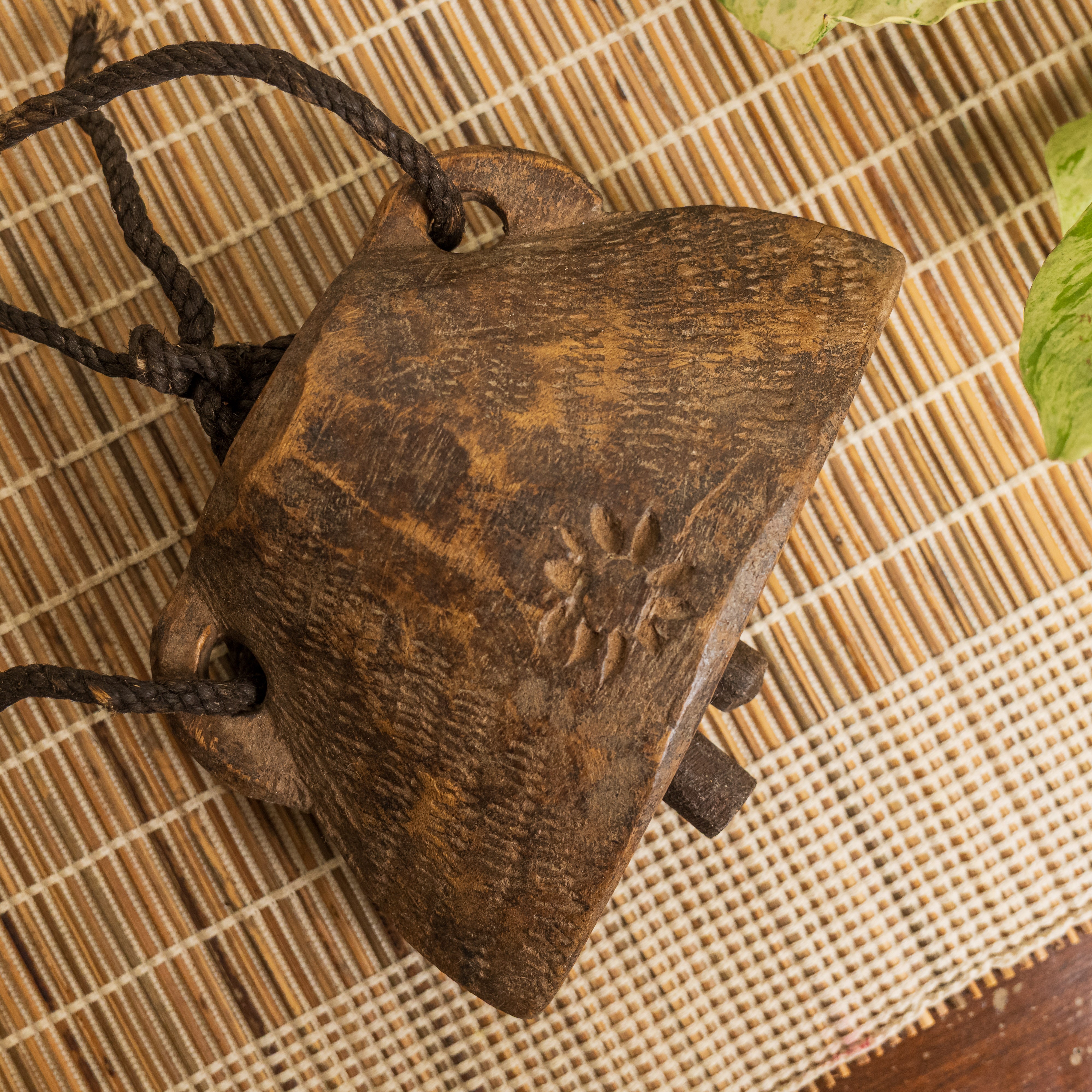 Vintage Wooden Cow Bell for Home Decor