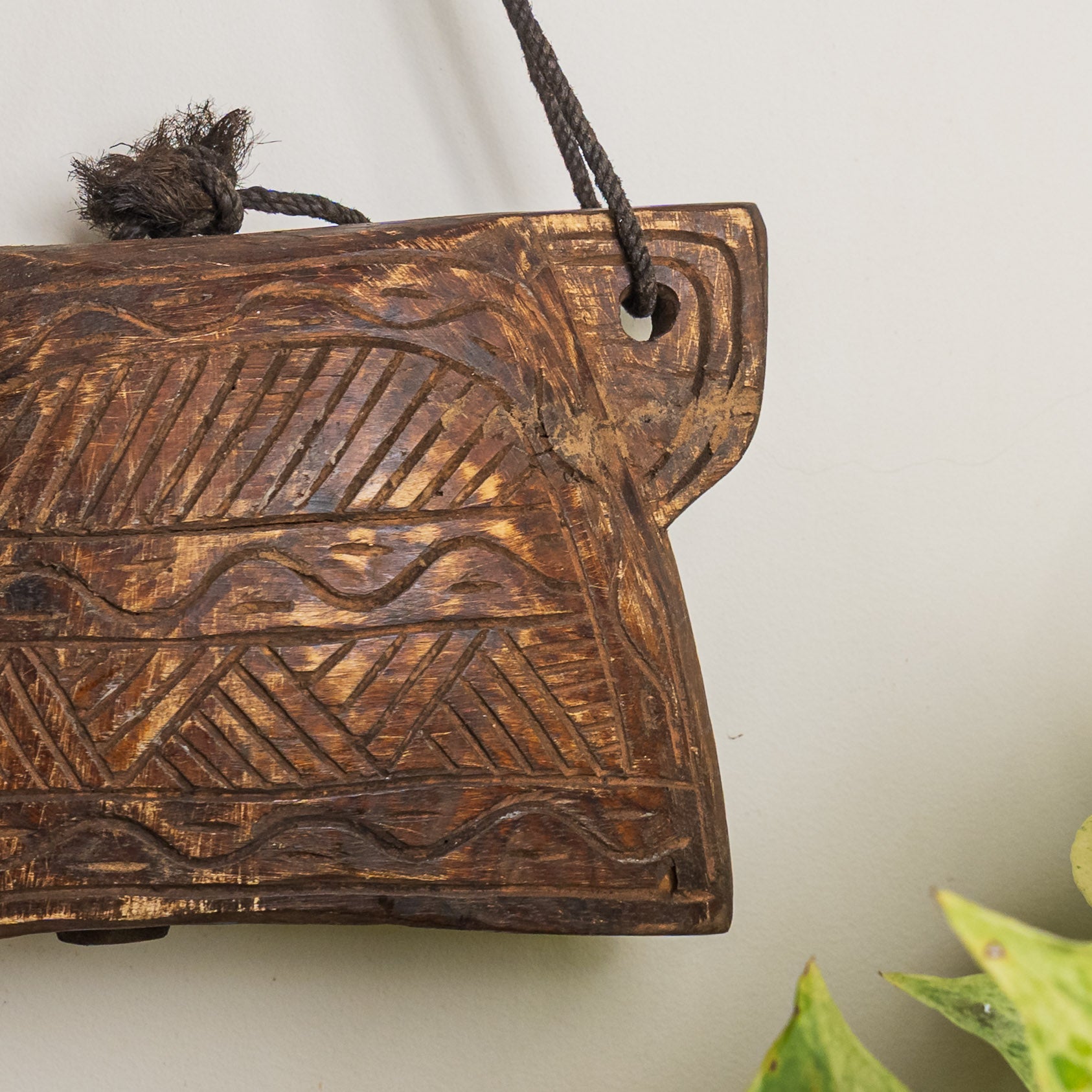 Vintage Wooden Cow Bell for Home Decor