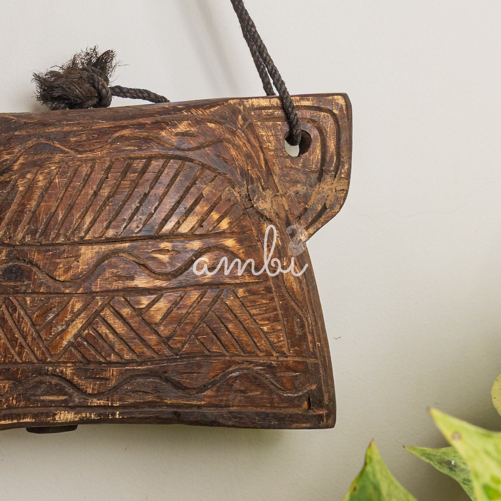 Vintage Wooden Cow Bell for Home Decor