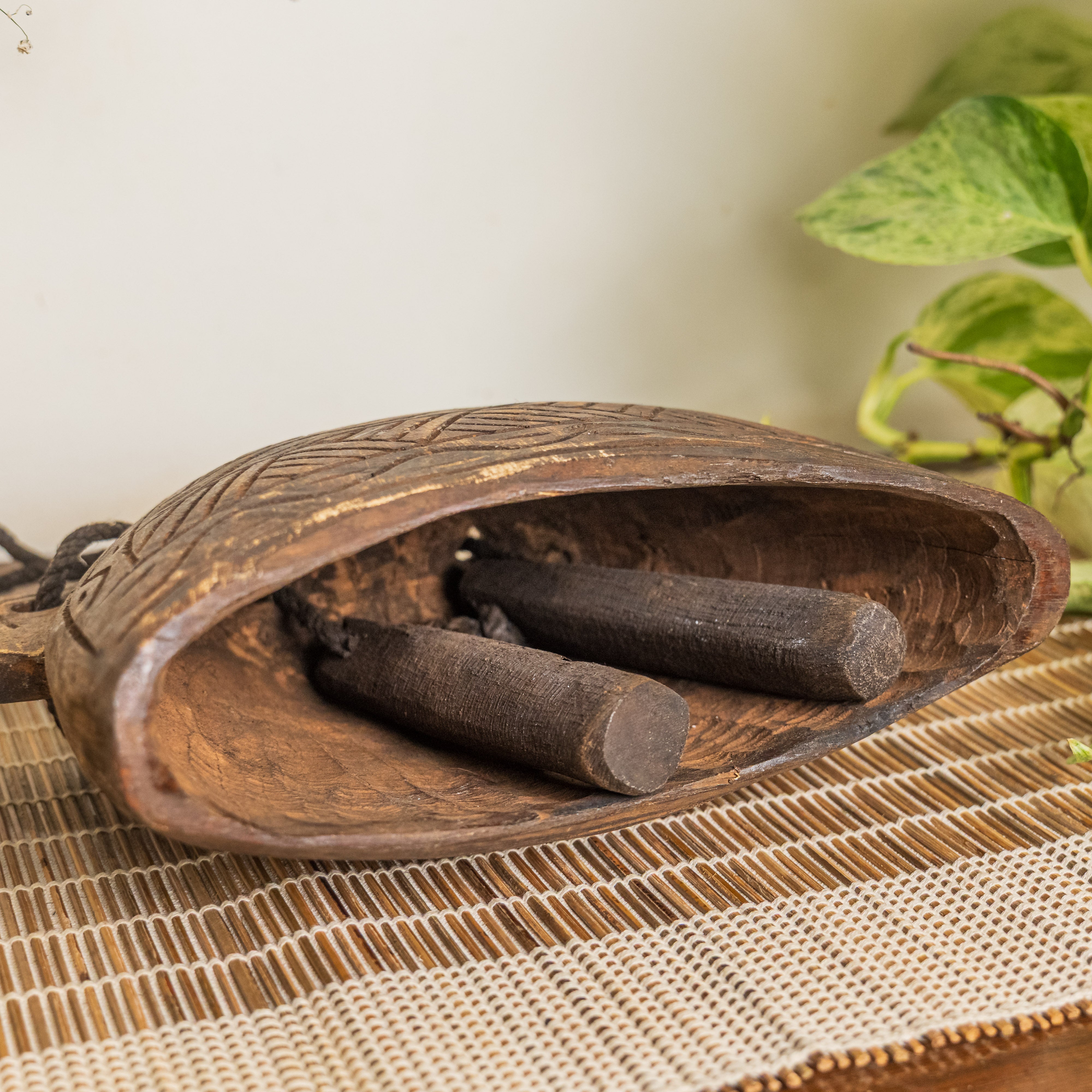 Vintage Wooden Cow Bell for Home Decor