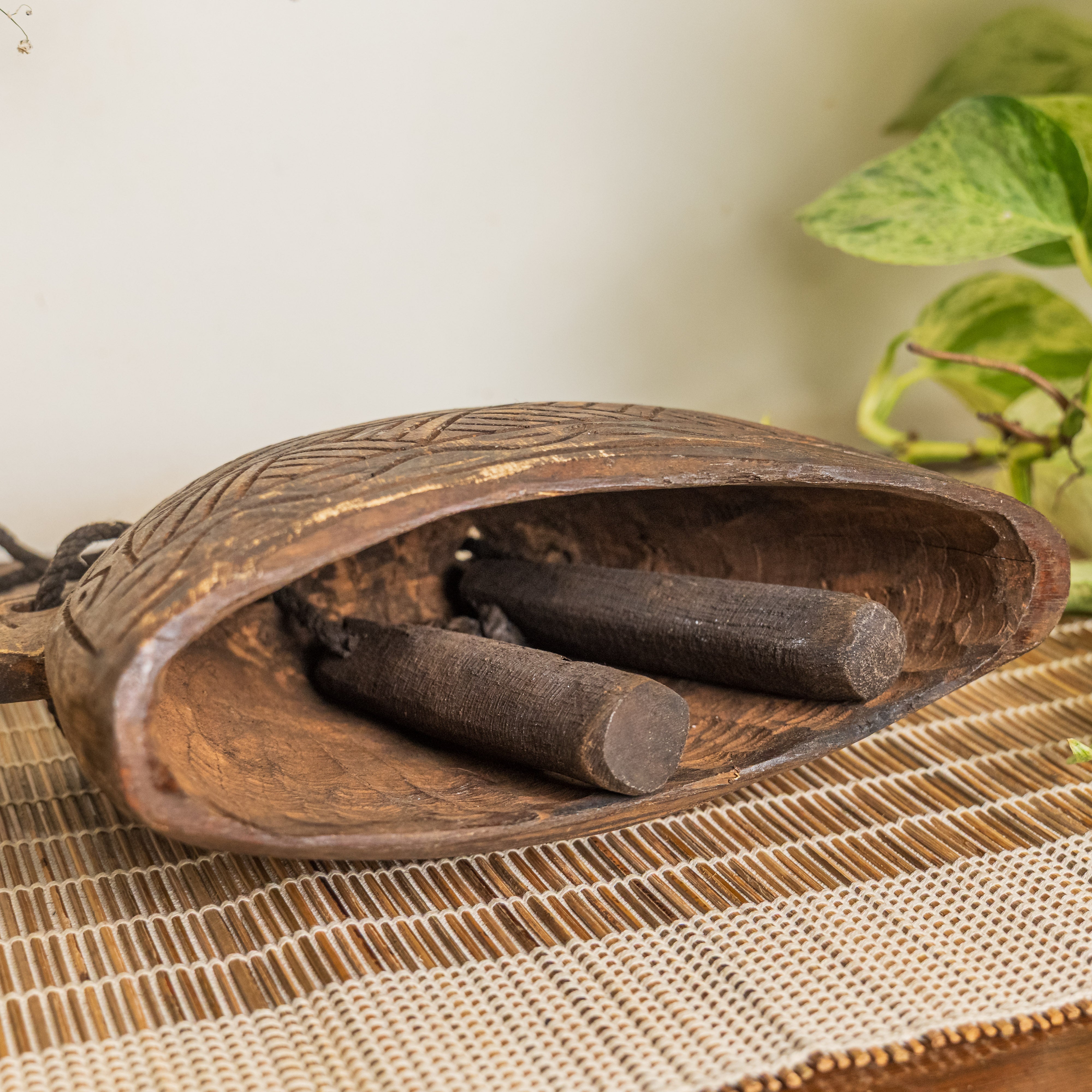 Vintage Wooden Cow Bell for Home Decor