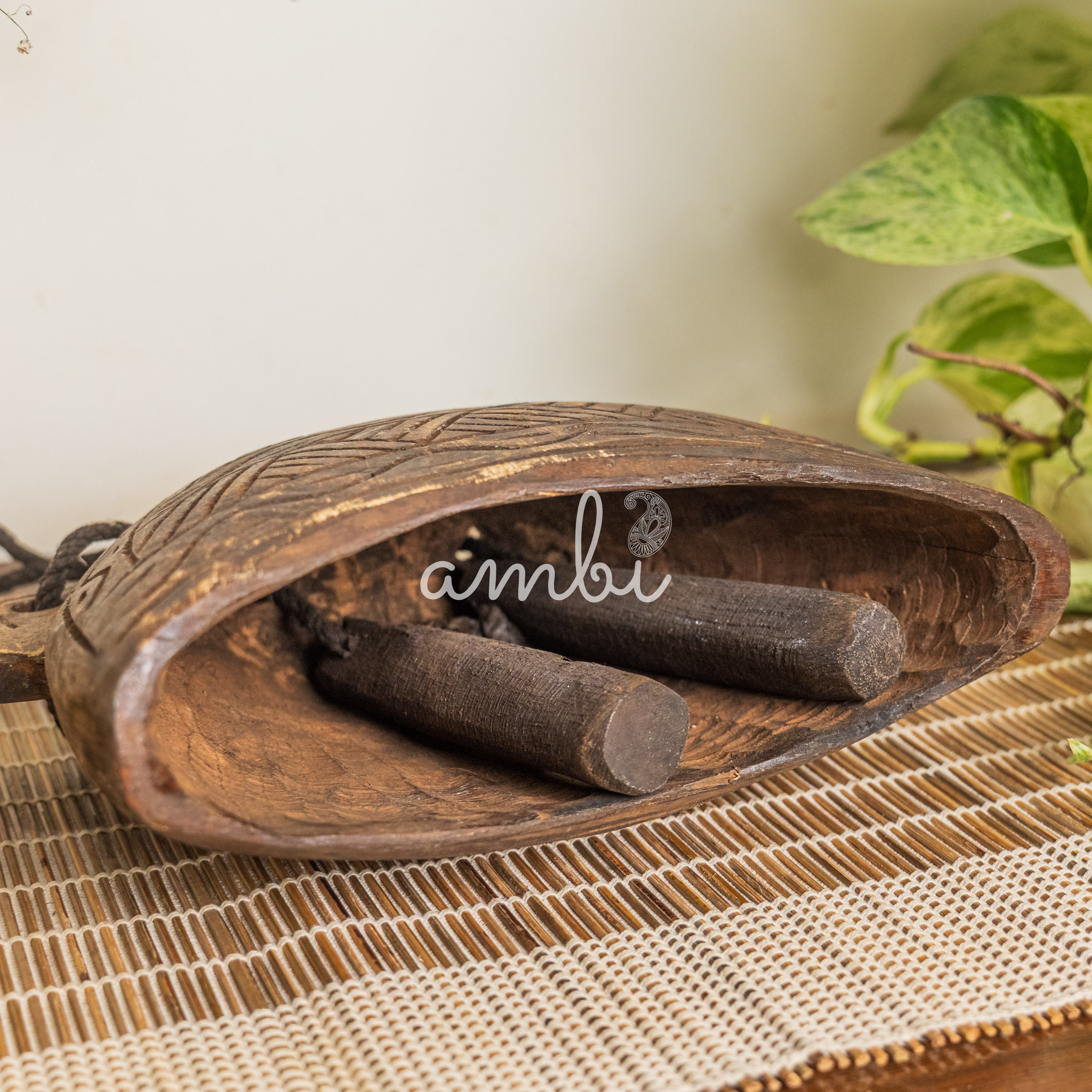 Vintage Wooden Cow Bell for Home Decor