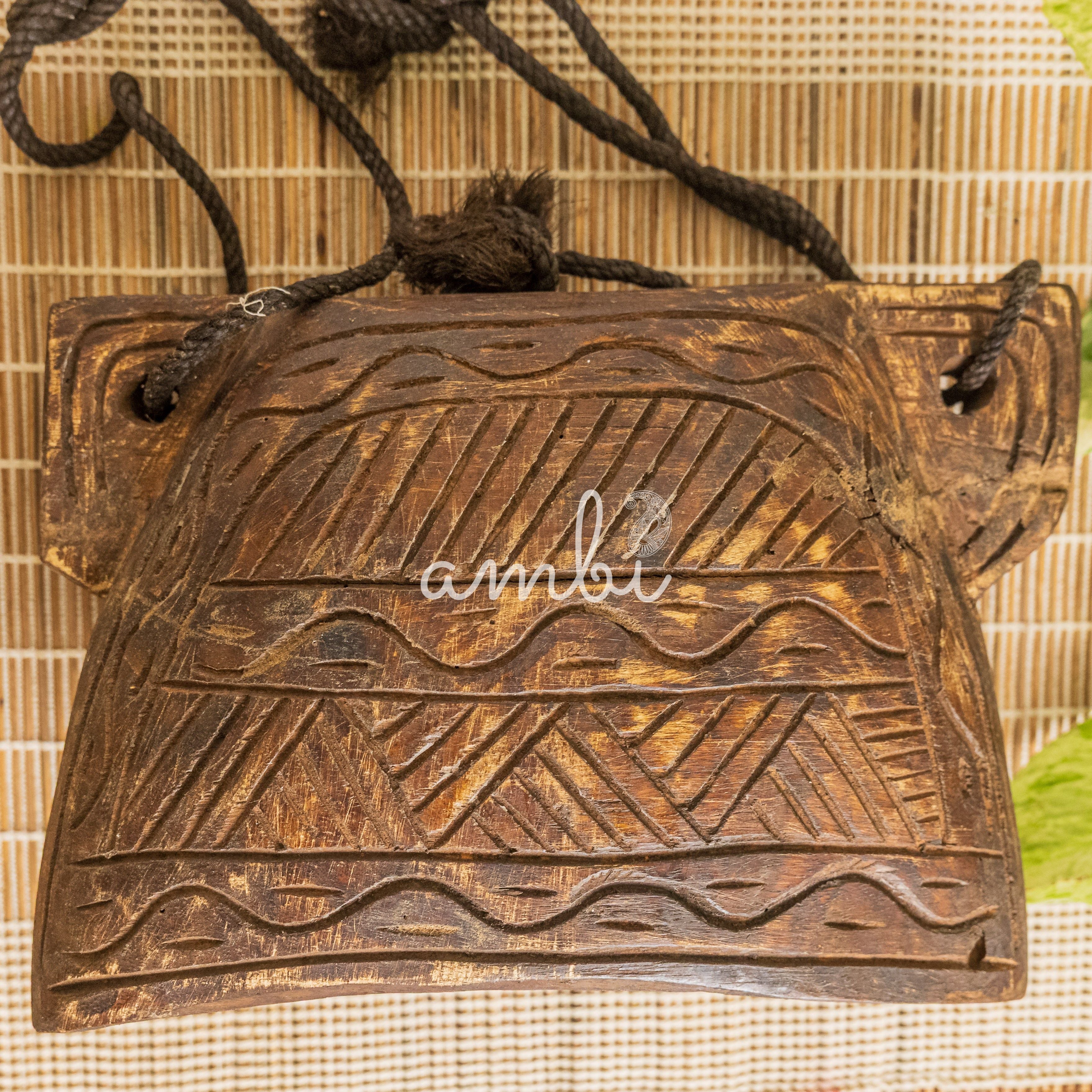 Vintage Wooden Cow Bell for Home Decor