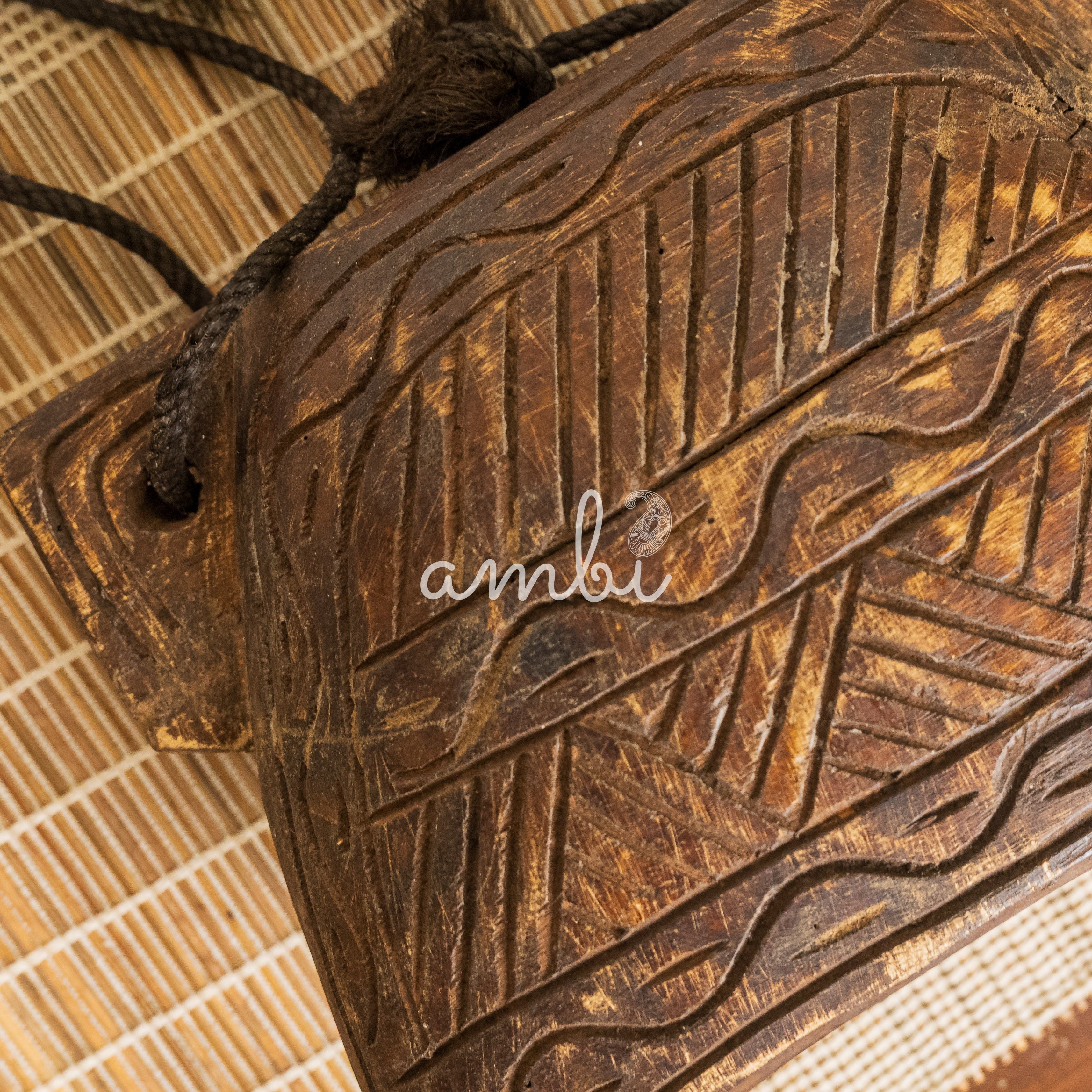 Vintage Wooden Cow Bell for Home Decor