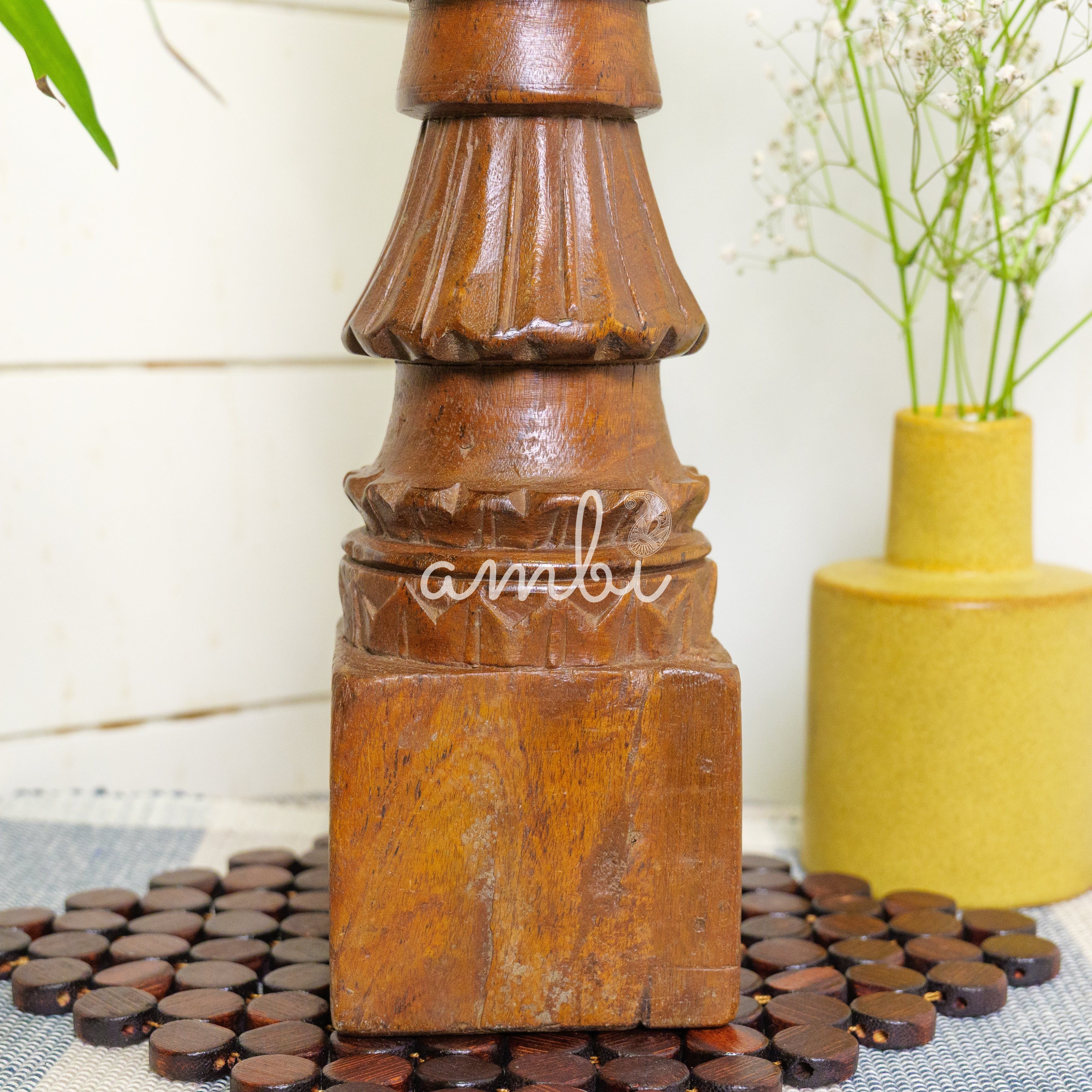 Vintage Candle Stand - Tall - Floor - Charpai Leg - Heavy Piece