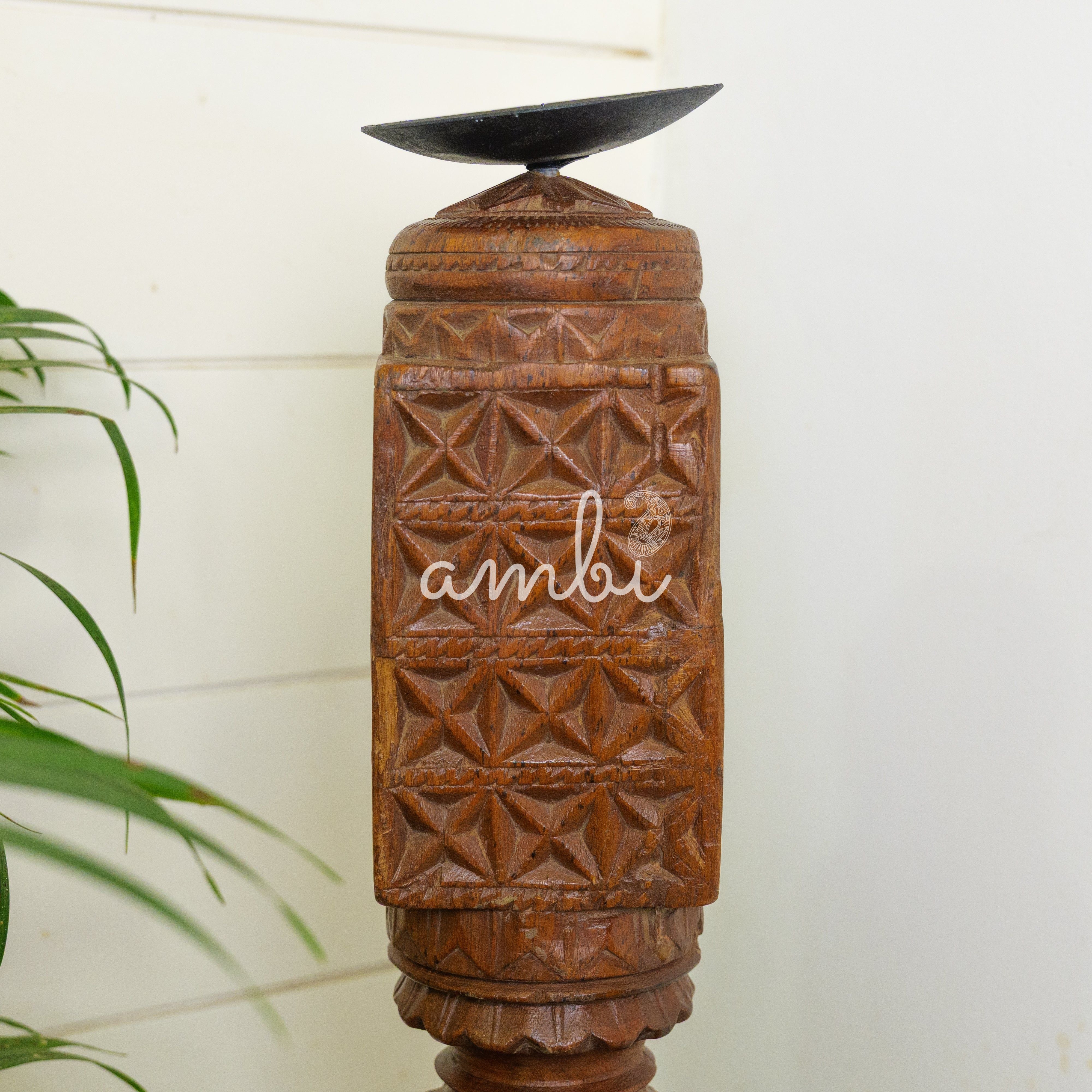 Vintage Candle Stand - Tall - Floor - Charpai Leg - Heavy Piece