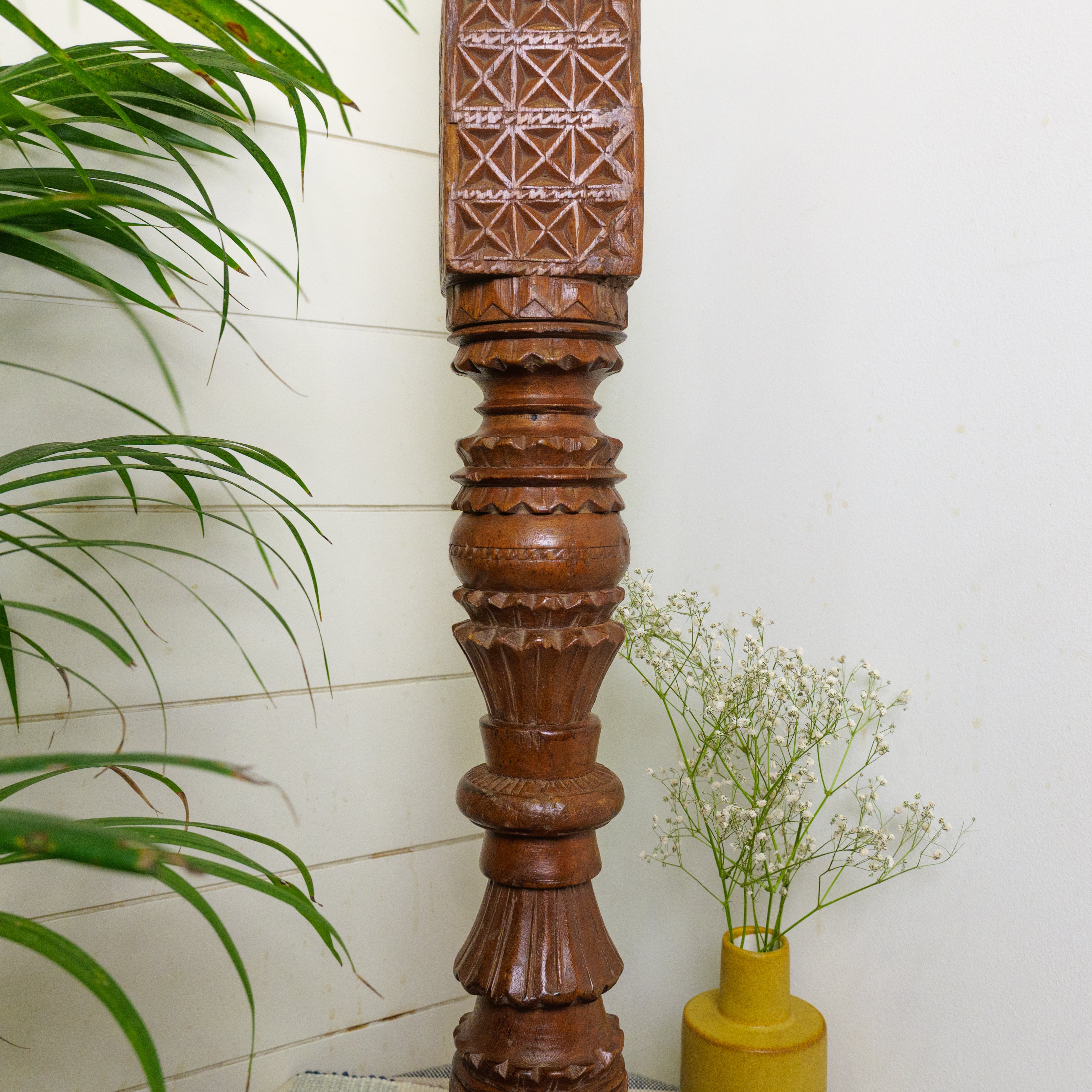 Vintage Candle Stand - Tall - Floor - Charpai Leg - Heavy Piece