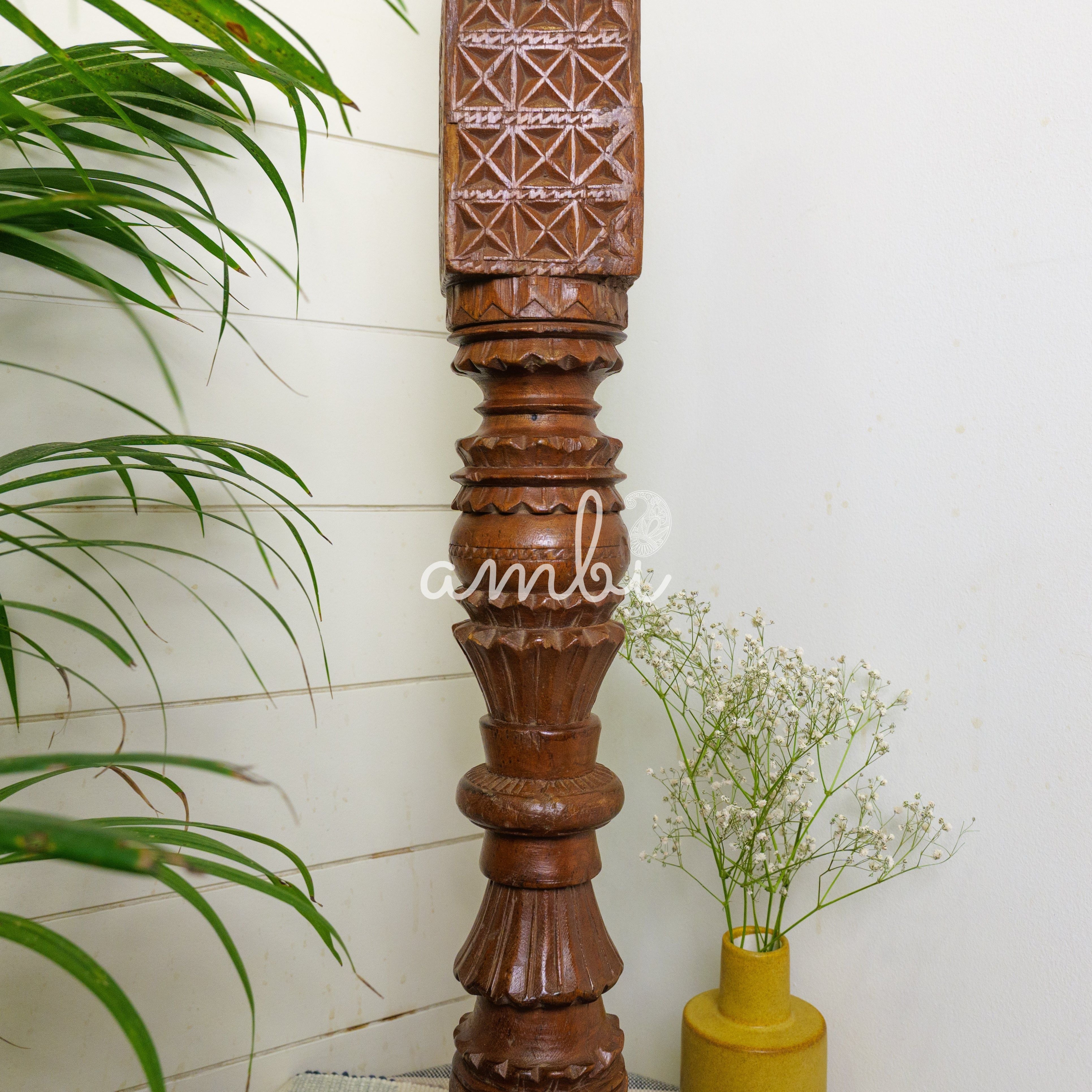 Vintage Candle Stand - Tall - Floor - Charpai Leg - Heavy Piece