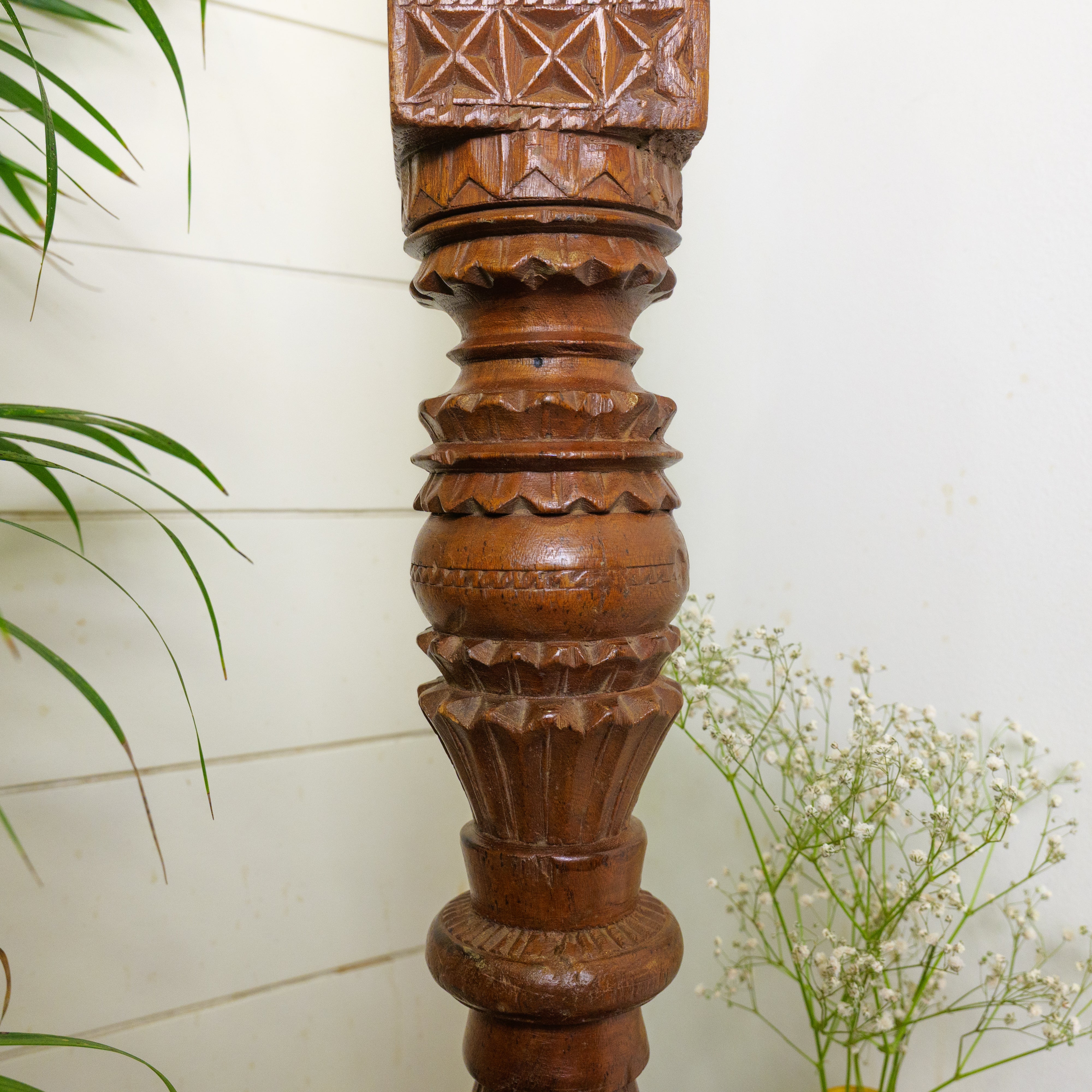 Vintage Candle Stand - Tall - Floor - Charpai Leg - Heavy Piece