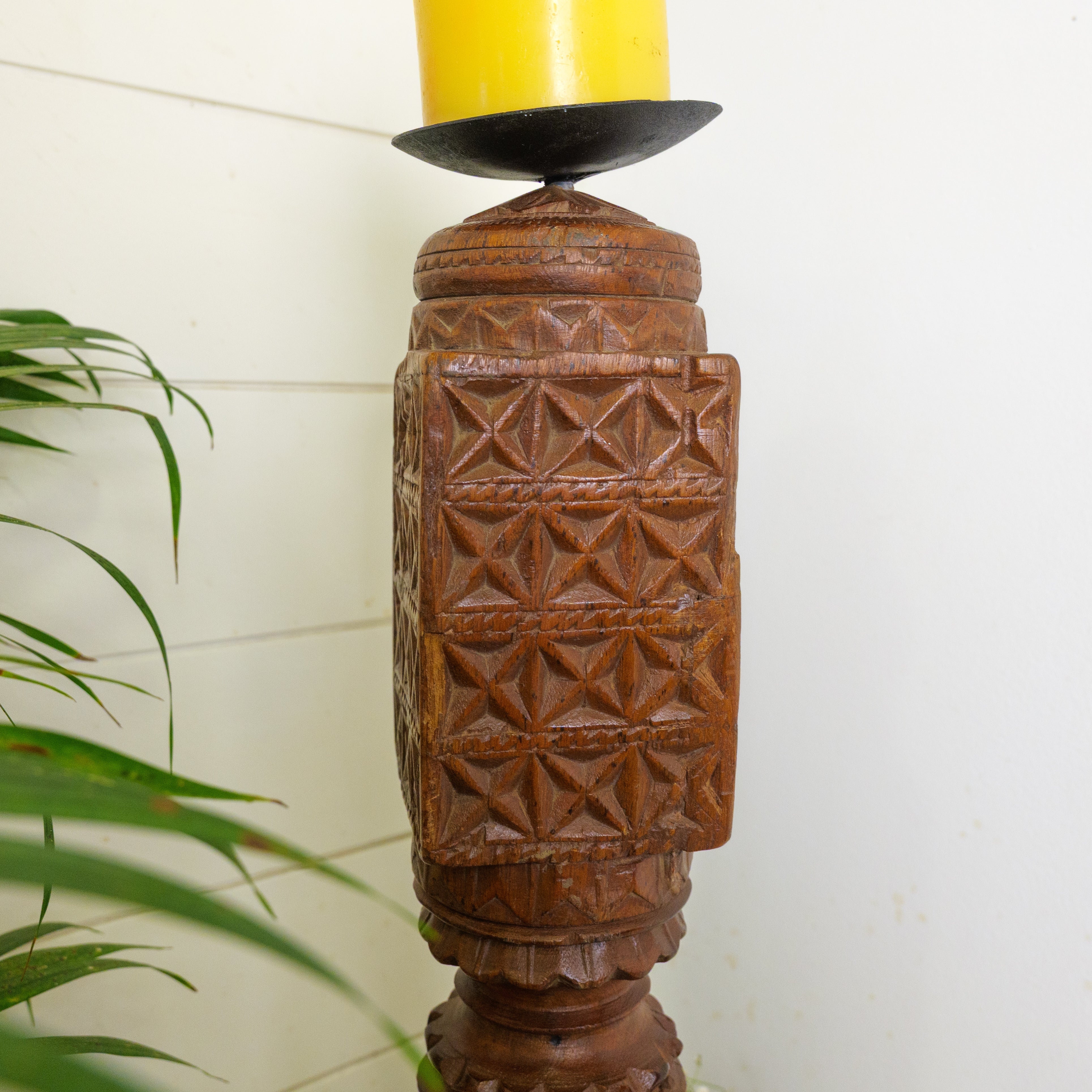 Vintage Candle Stand - Tall - Floor - Charpai Leg - Heavy Piece