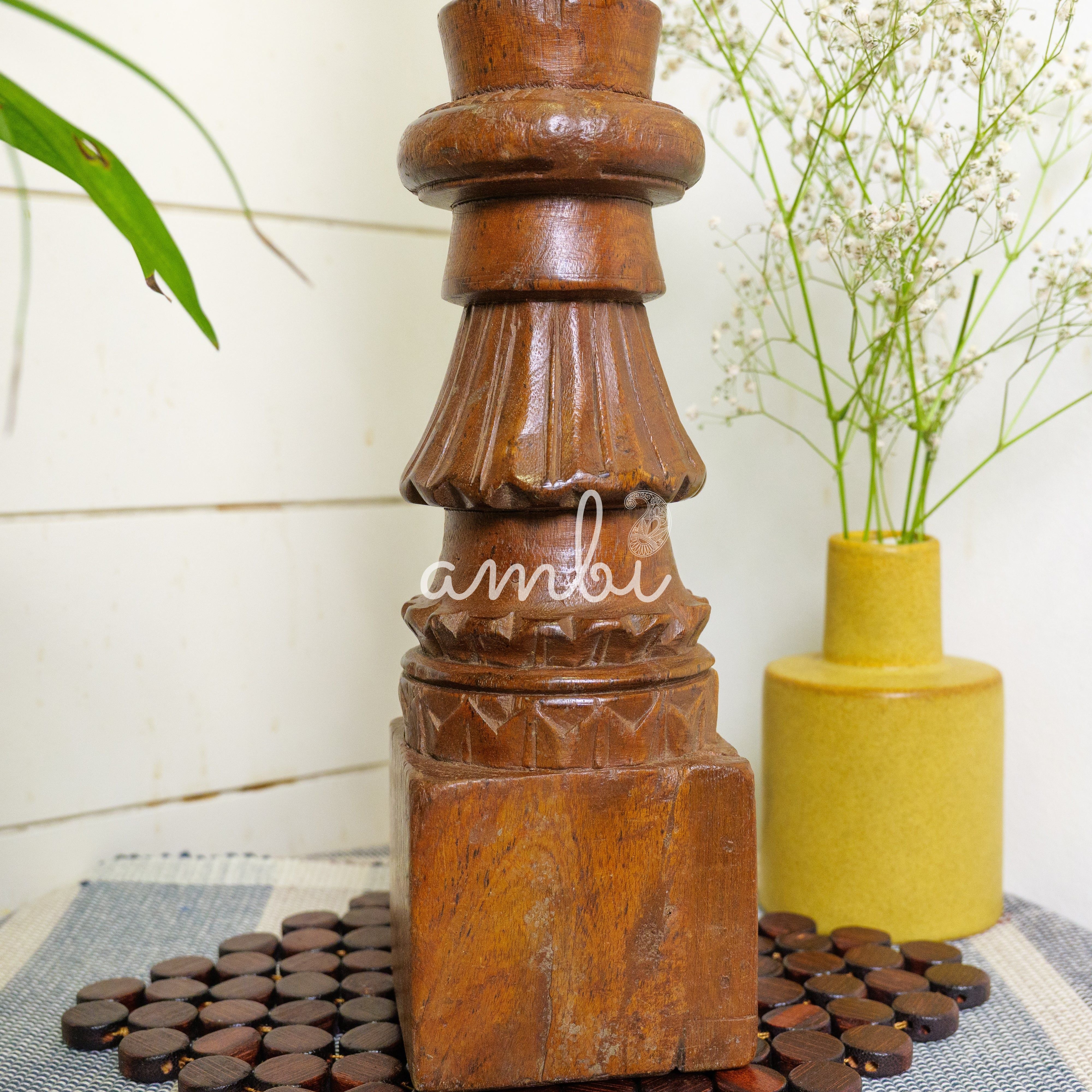 Vintage Candle Stand - Tall - Floor - Charpai Leg - Heavy Piece