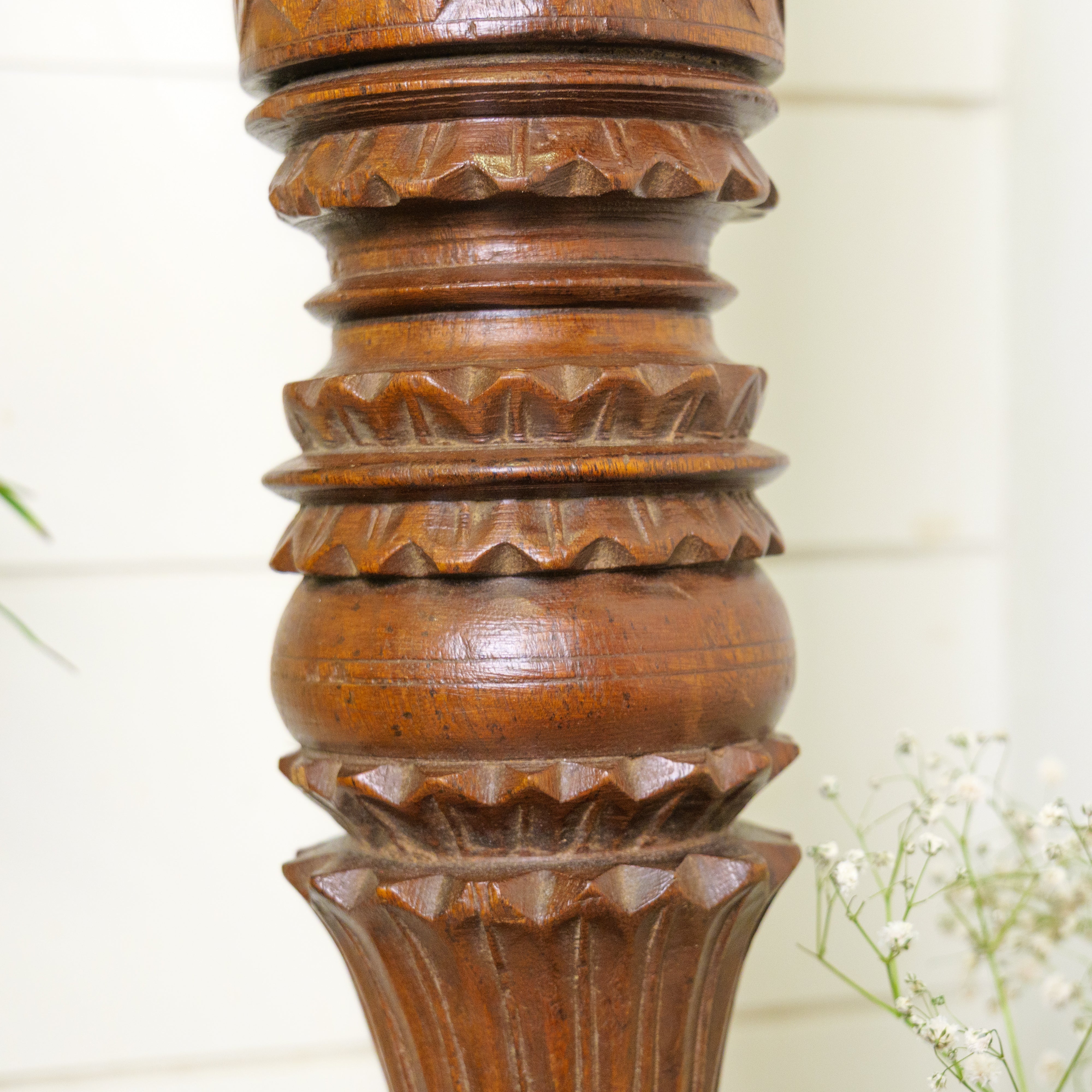 Vintage Candle Stand - Tall - Floor Piece - Charpai Leg - Heavy Make