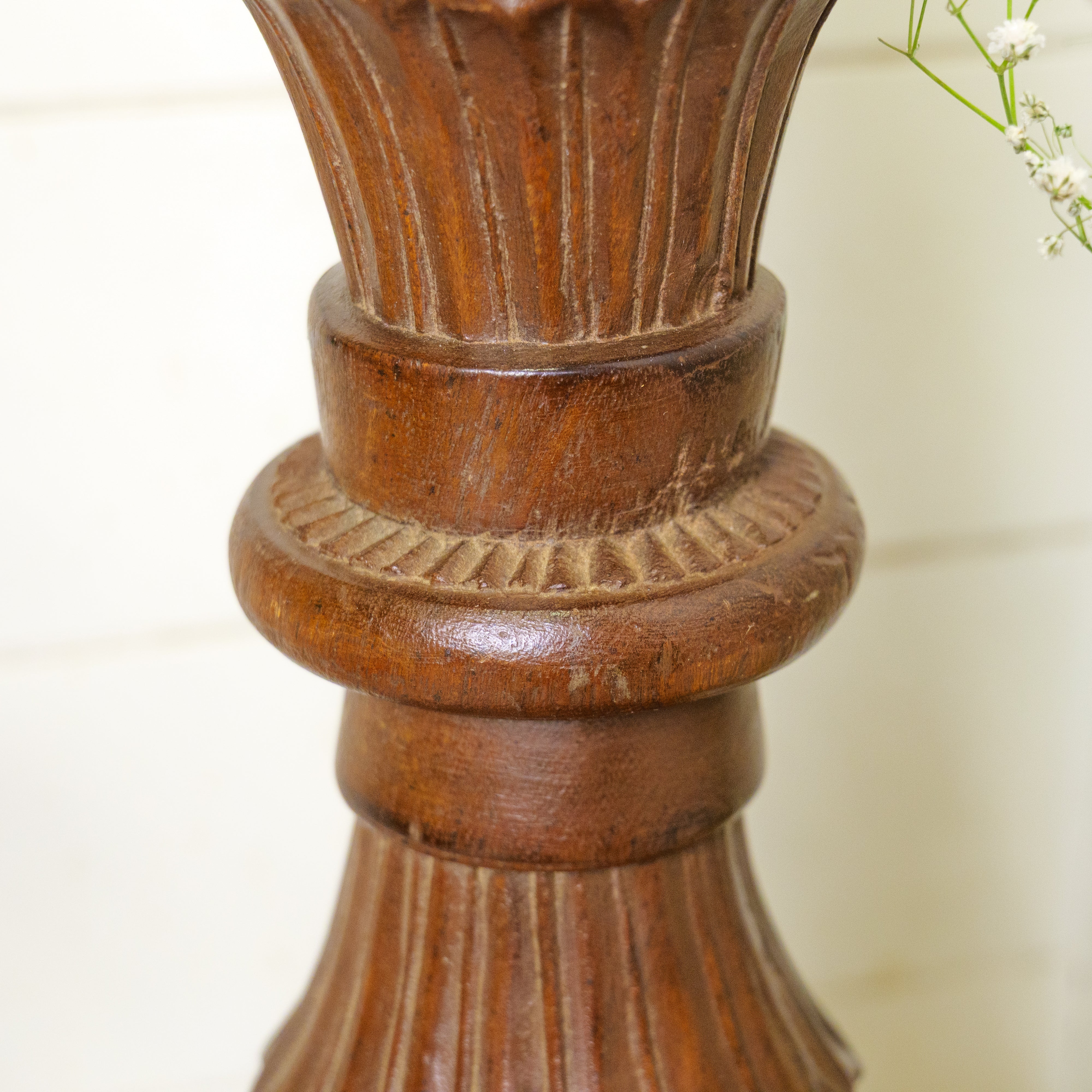 Vintage Candle Stand - Tall - Floor Piece - Charpai Leg - Heavy Make