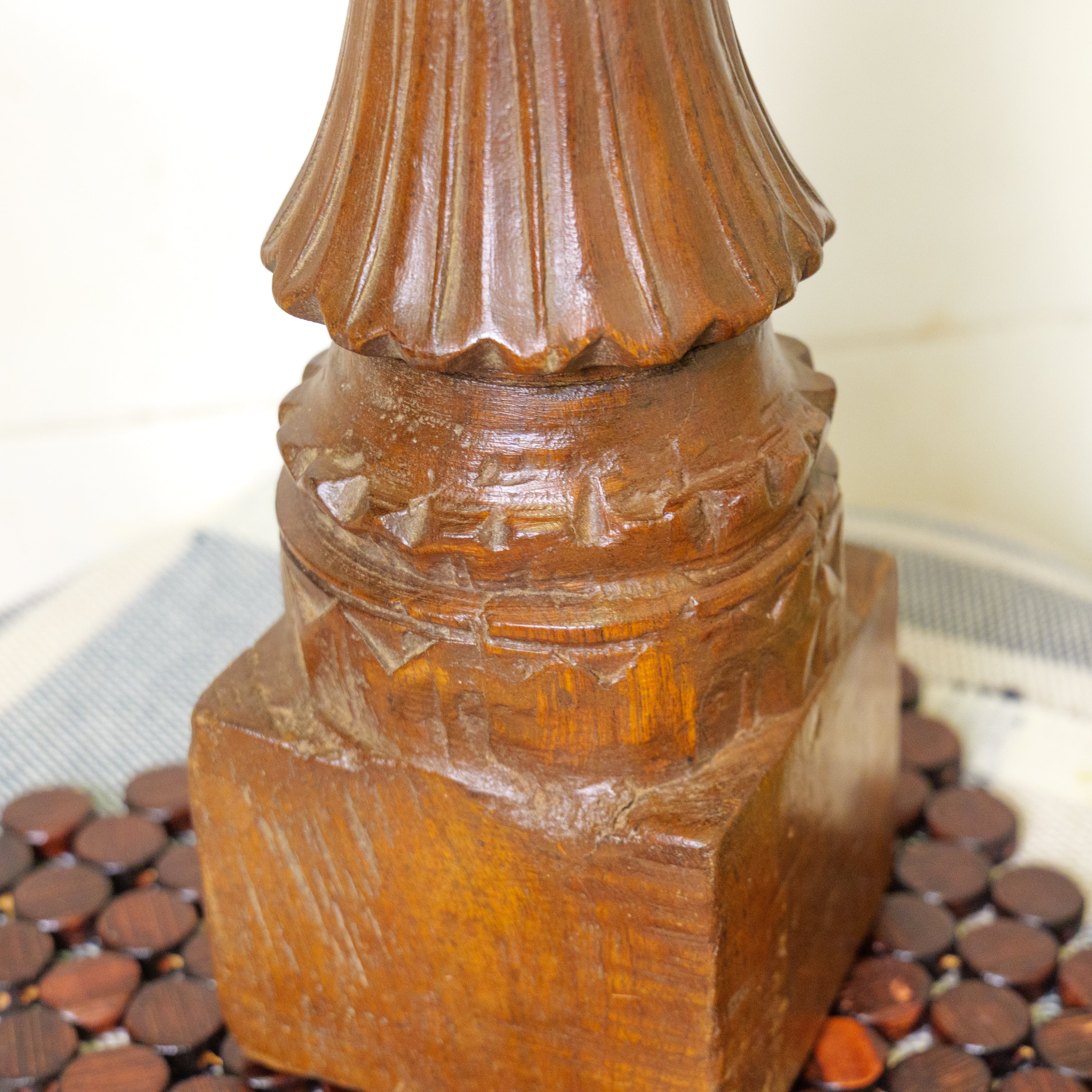 Vintage Candle Stand - Tall - Floor Piece - Charpai Leg - Heavy Make