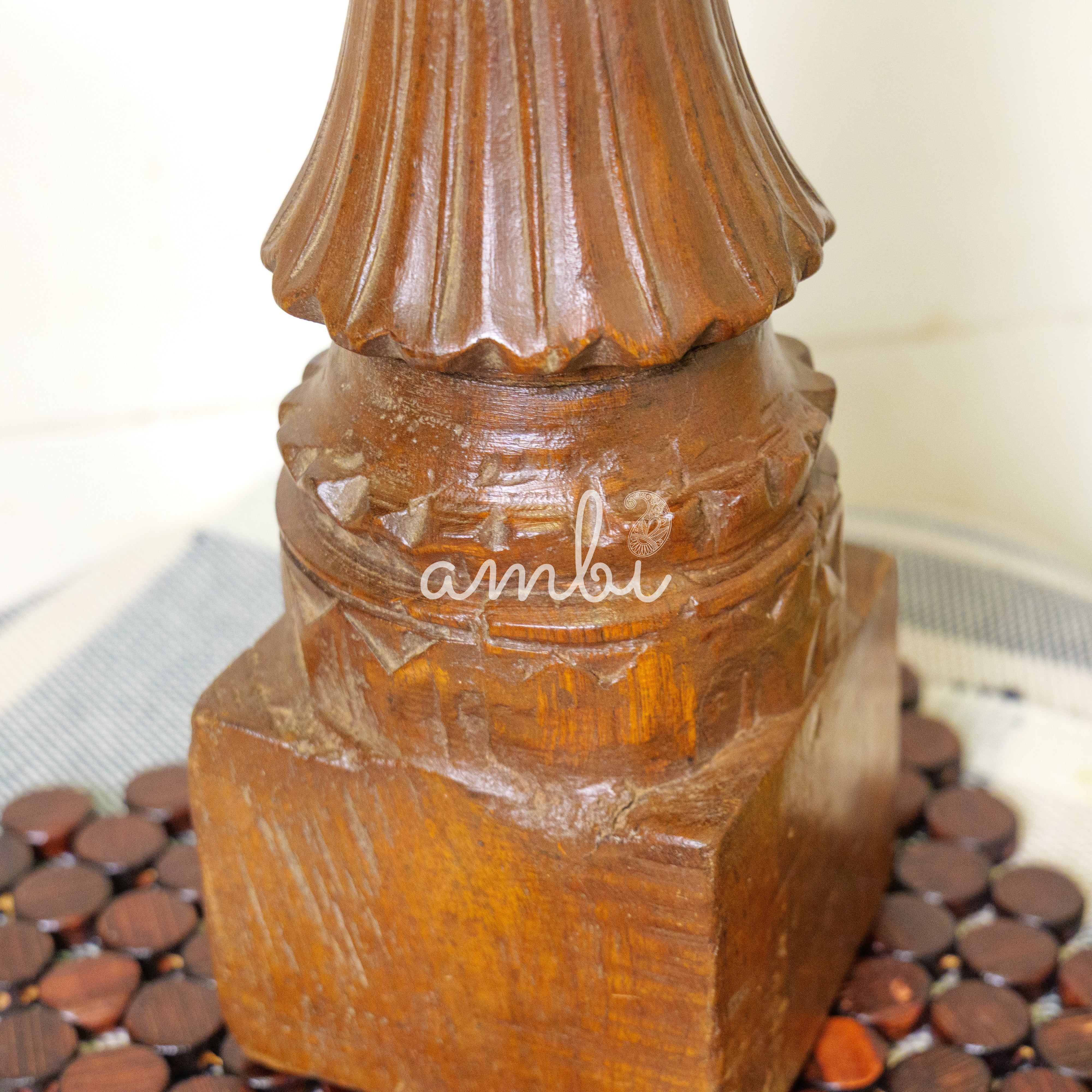 Vintage Candle Stand - Tall - Floor Piece - Charpai Leg - Heavy Make