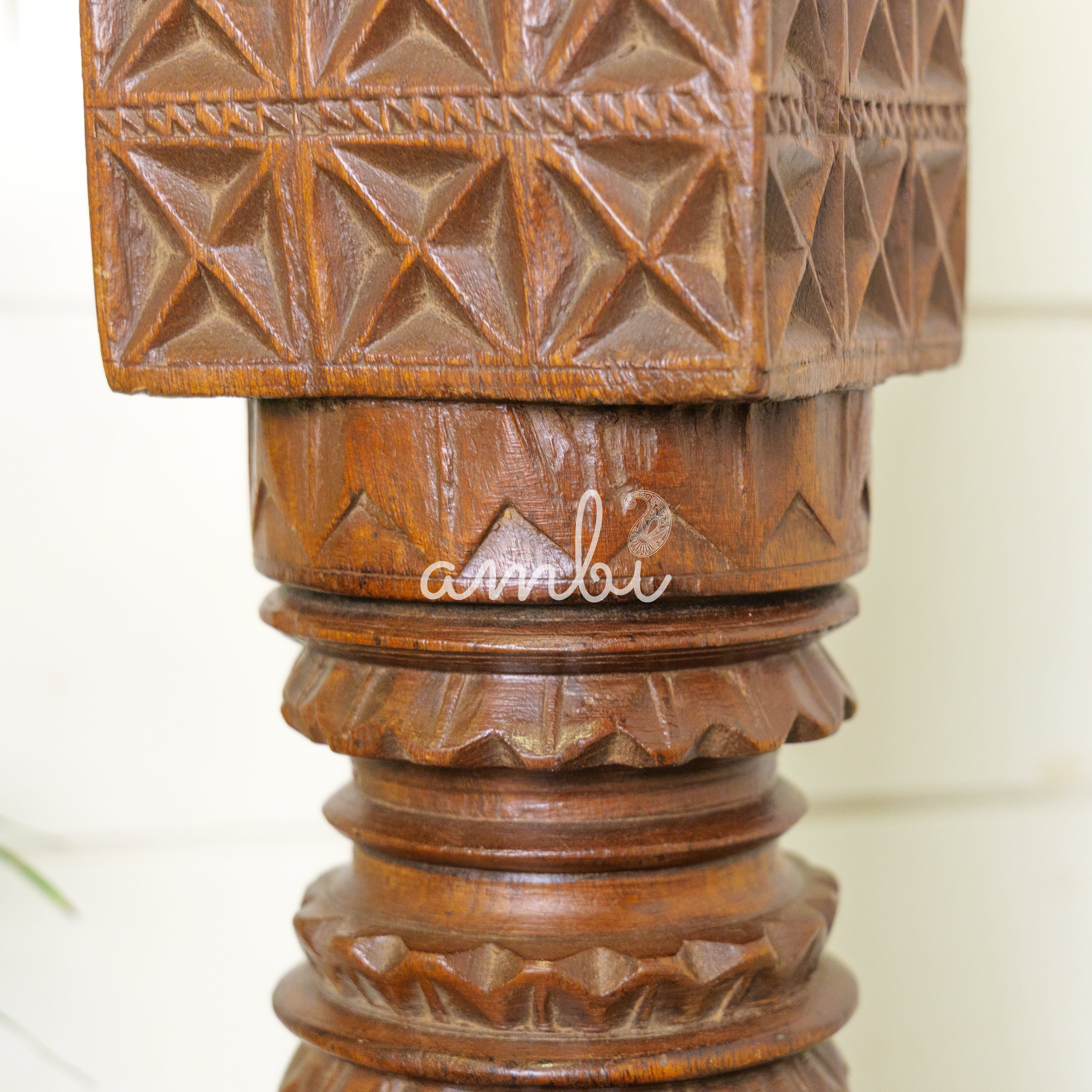 Vintage Candle Stand - Tall - Floor Piece - Charpai Leg - Heavy Make
