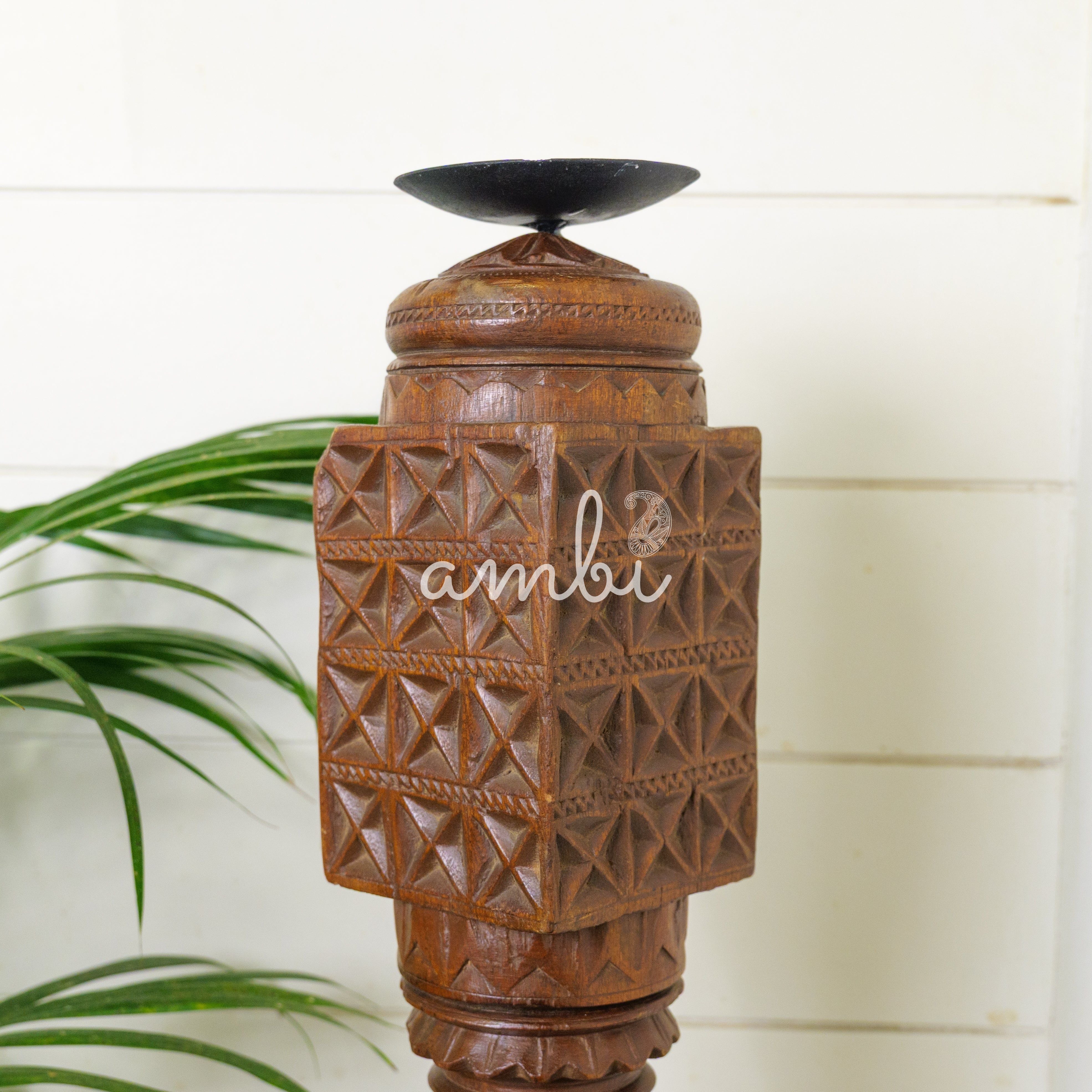 Vintage Candle Stand - Tall - Floor Piece - Charpai Leg - Heavy Make