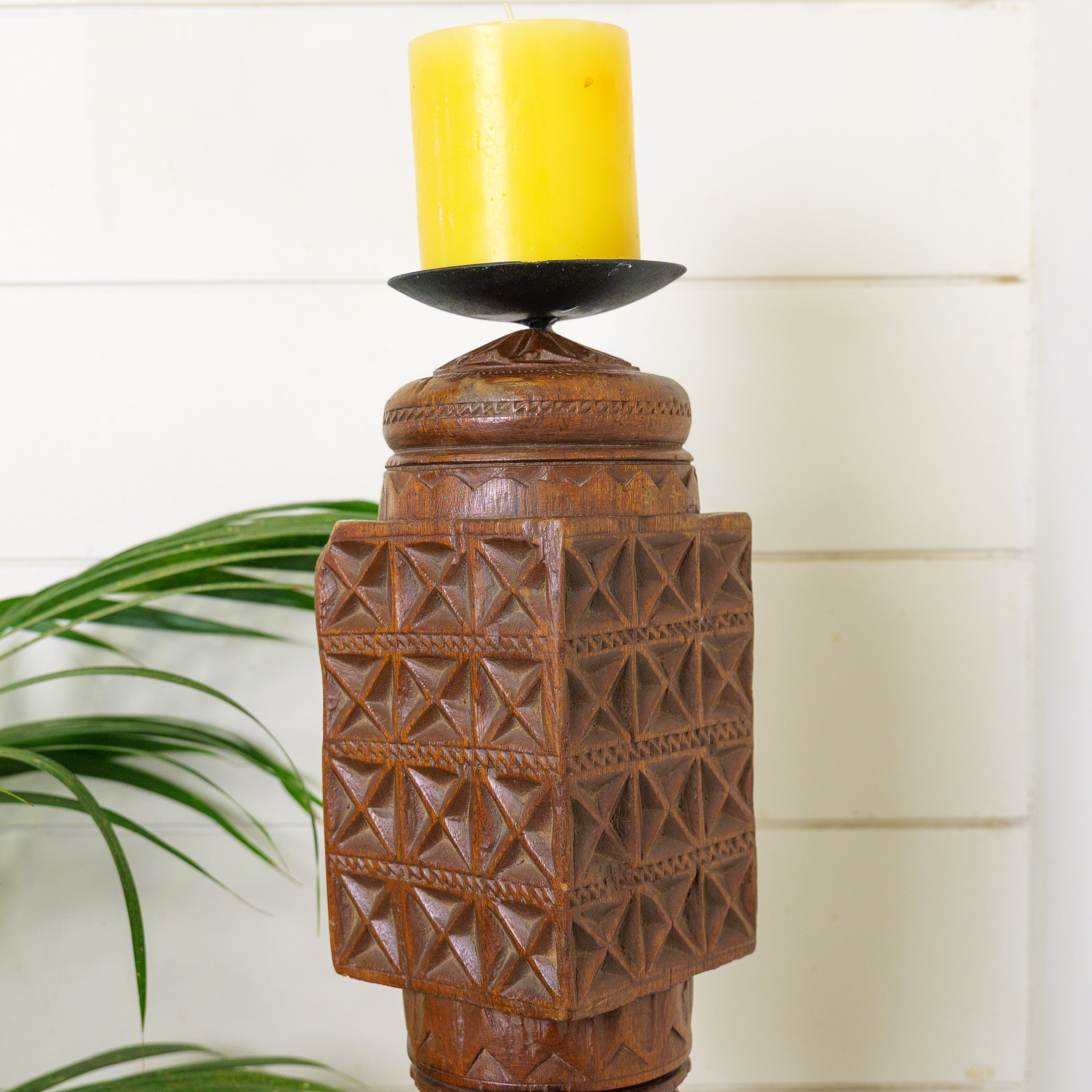 Vintage Candle Stand - Tall - Floor Piece - Charpai Leg - Heavy Make