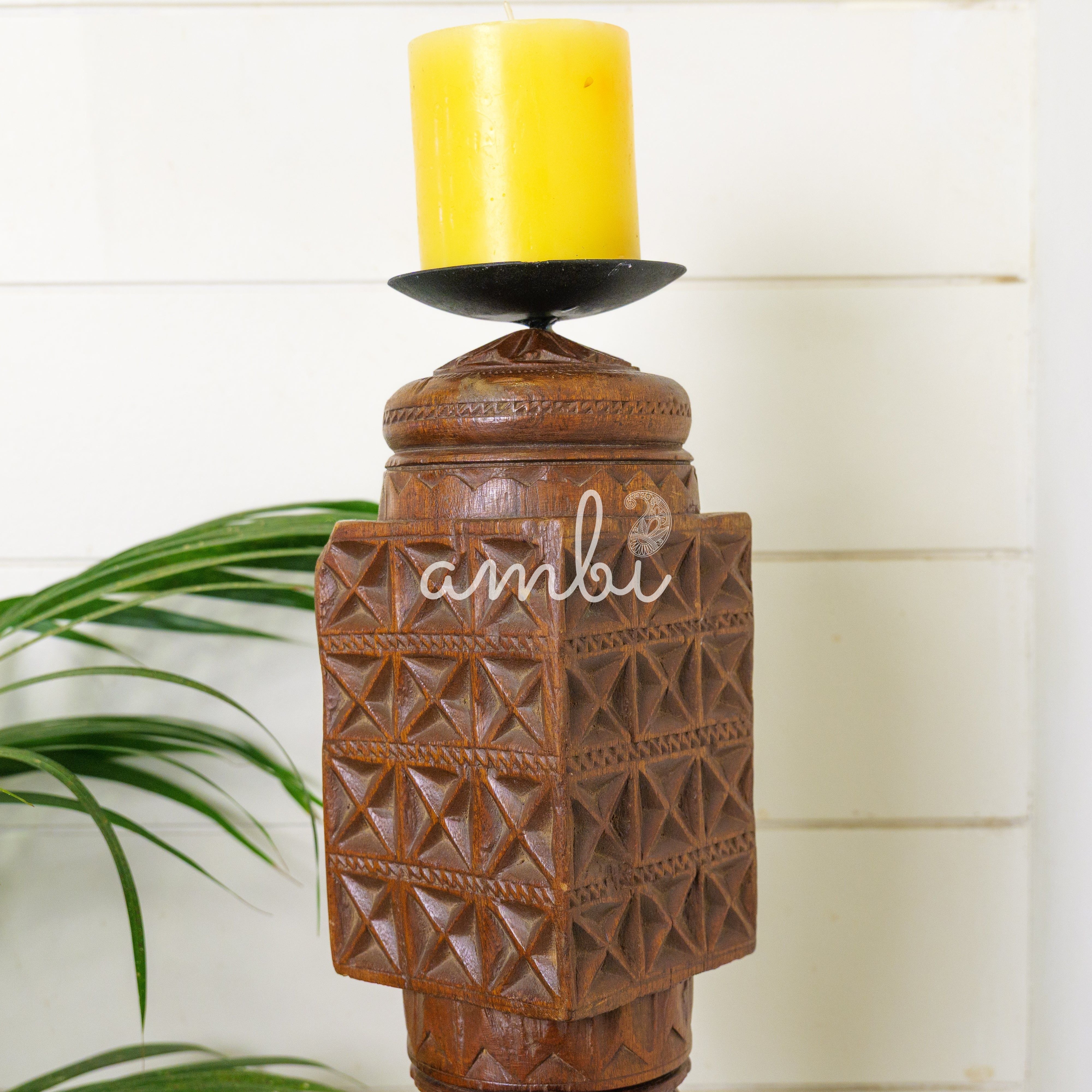 Vintage Candle Stand - Tall - Floor Piece - Charpai Leg - Heavy Make