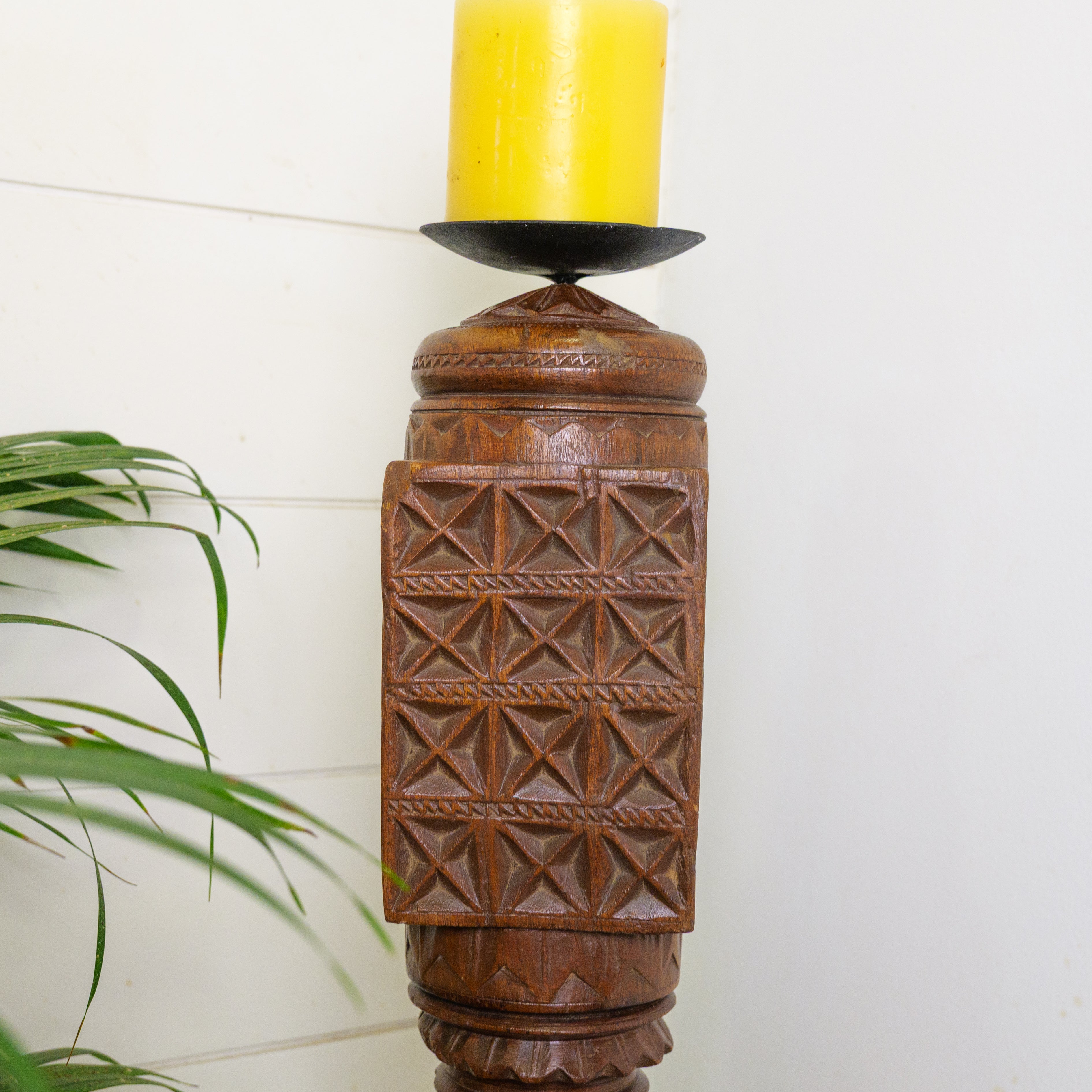 Vintage Candle Stand - Tall - Floor Piece - Charpai Leg - Heavy Make