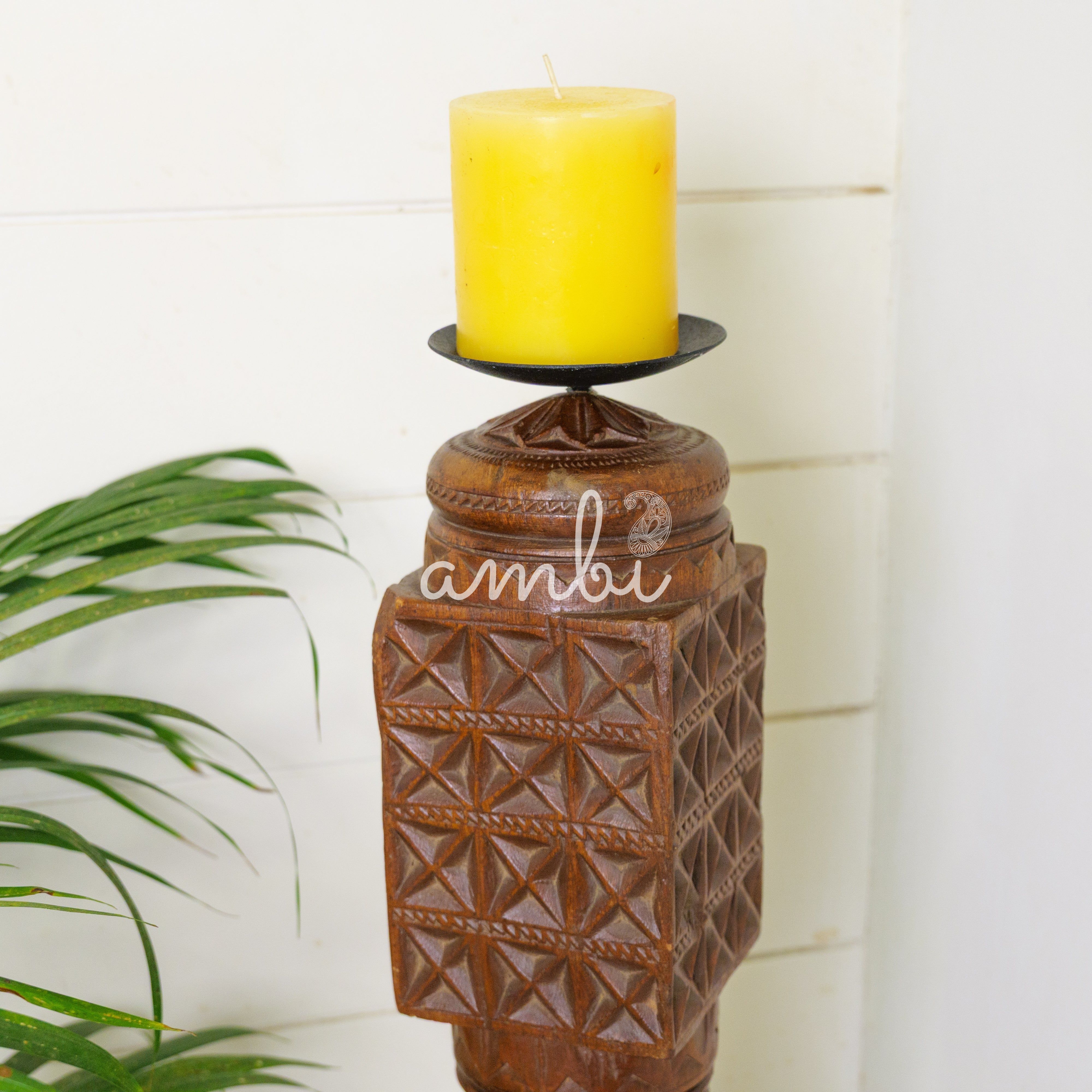 Vintage Candle Stand - Tall - Floor Piece - Charpai Leg - Heavy Make