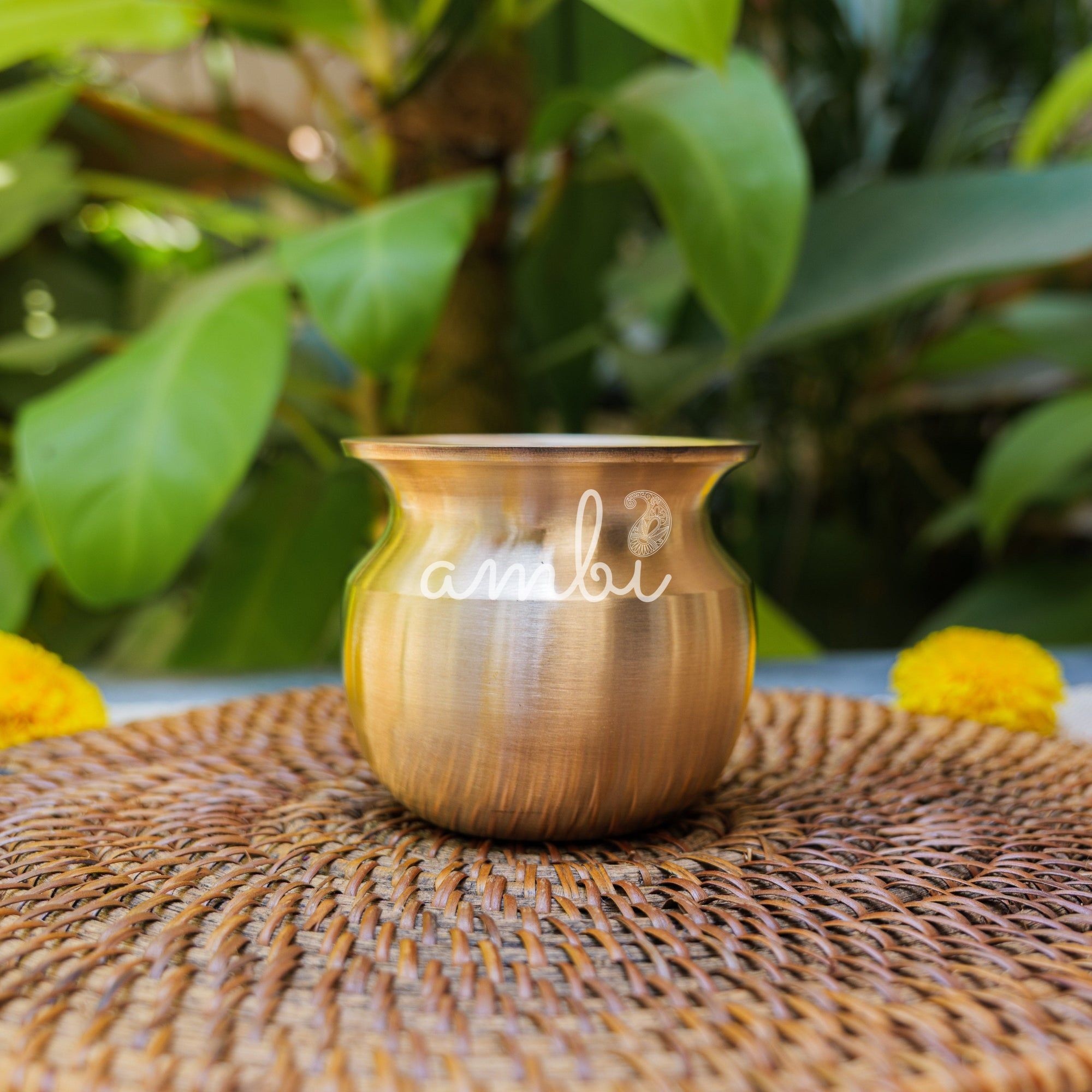 Handmade Artisanal Fine Finish Lead Free Pure 100% Kansa Heavy Ghee Pot for Health Benefits - Large - 275 ML Pot with Spoon