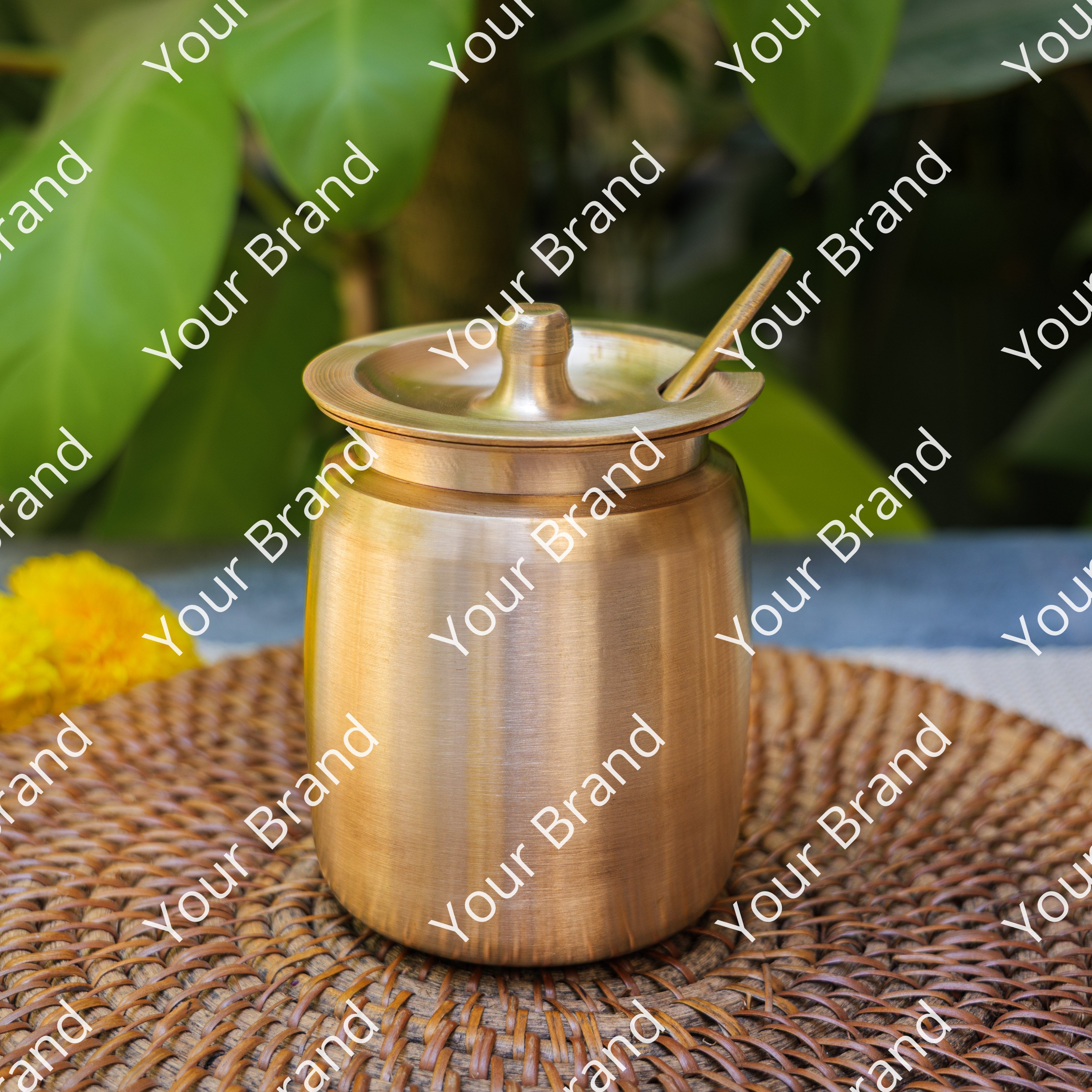 Ambi Heirloom Lead Free Kansa Ghee Pot — An Artisanal Legacy, Extra Large (400 ML)