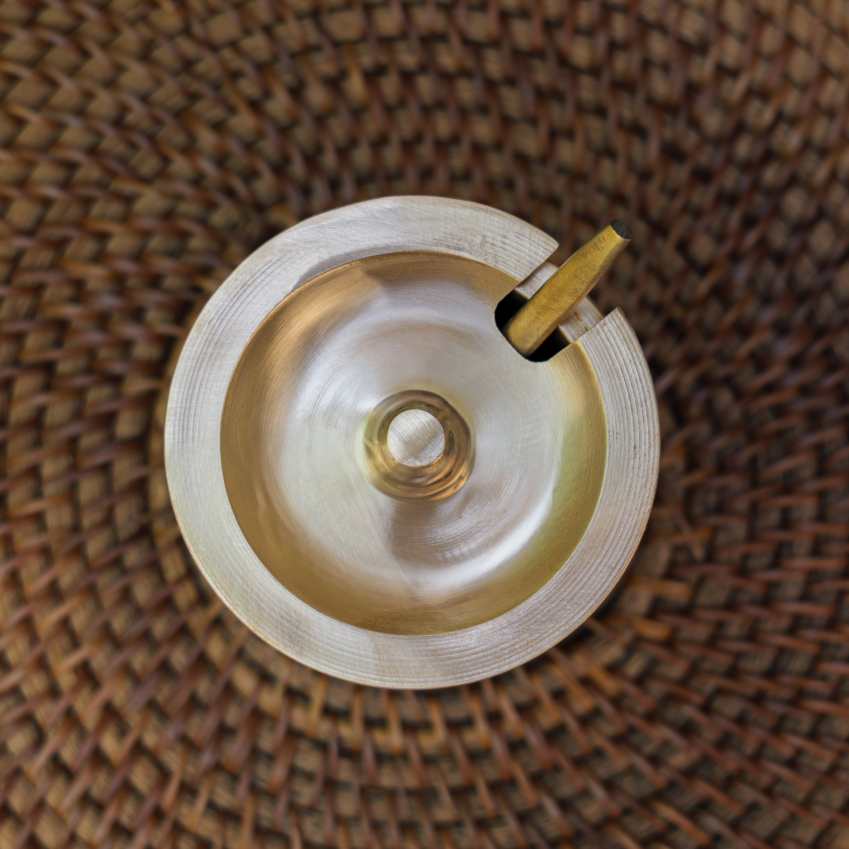 Handmade Artisanal Fine Finish Lead Free Pure 100% Kansa Heavy Ghee / Oil Pot for Health Benefits - Extra Large - 400 ML Pot with Spoon