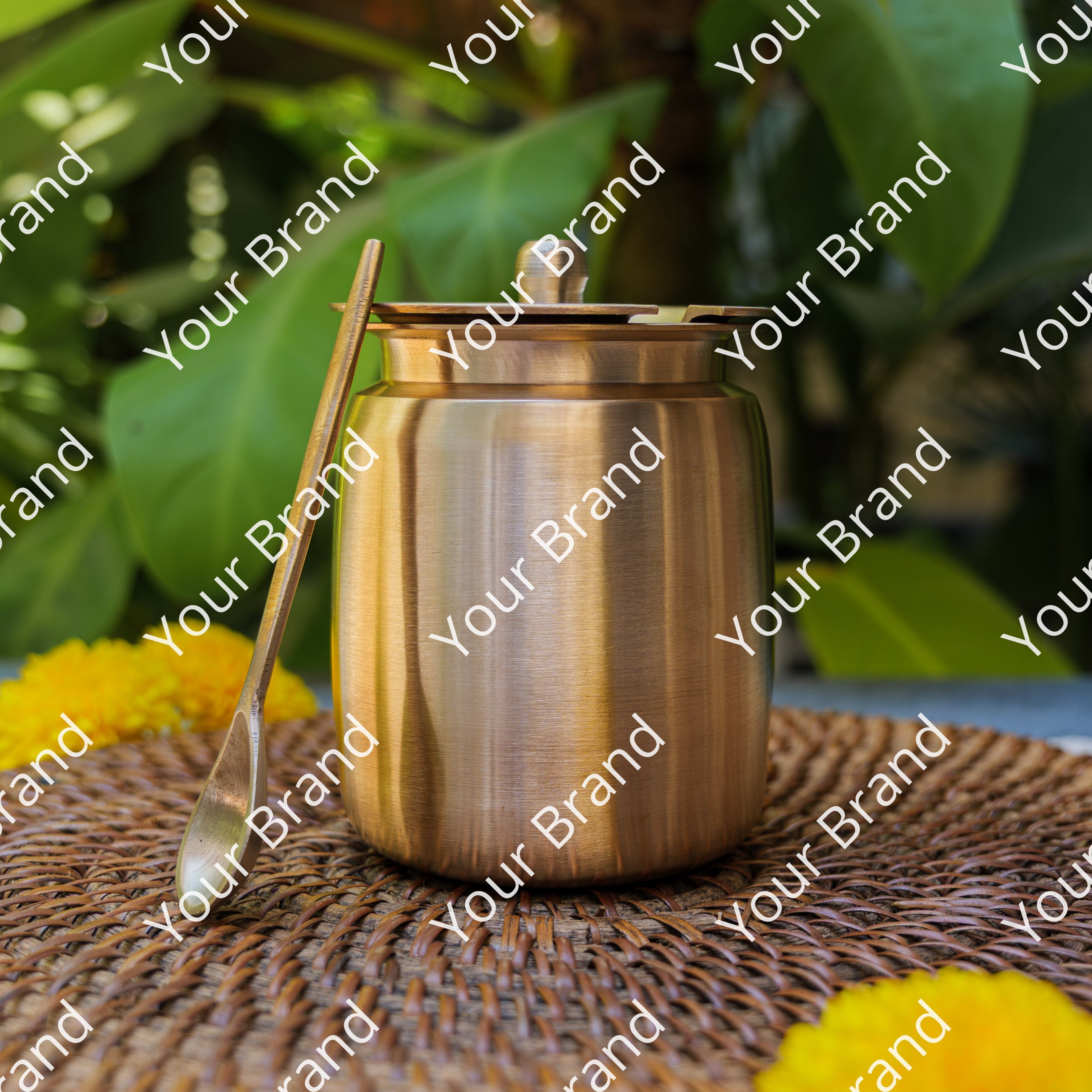 Ambi Heirloom Lead Free Kansa Ghee Pot — An Artisanal Legacy, Extra Large (400 ML)