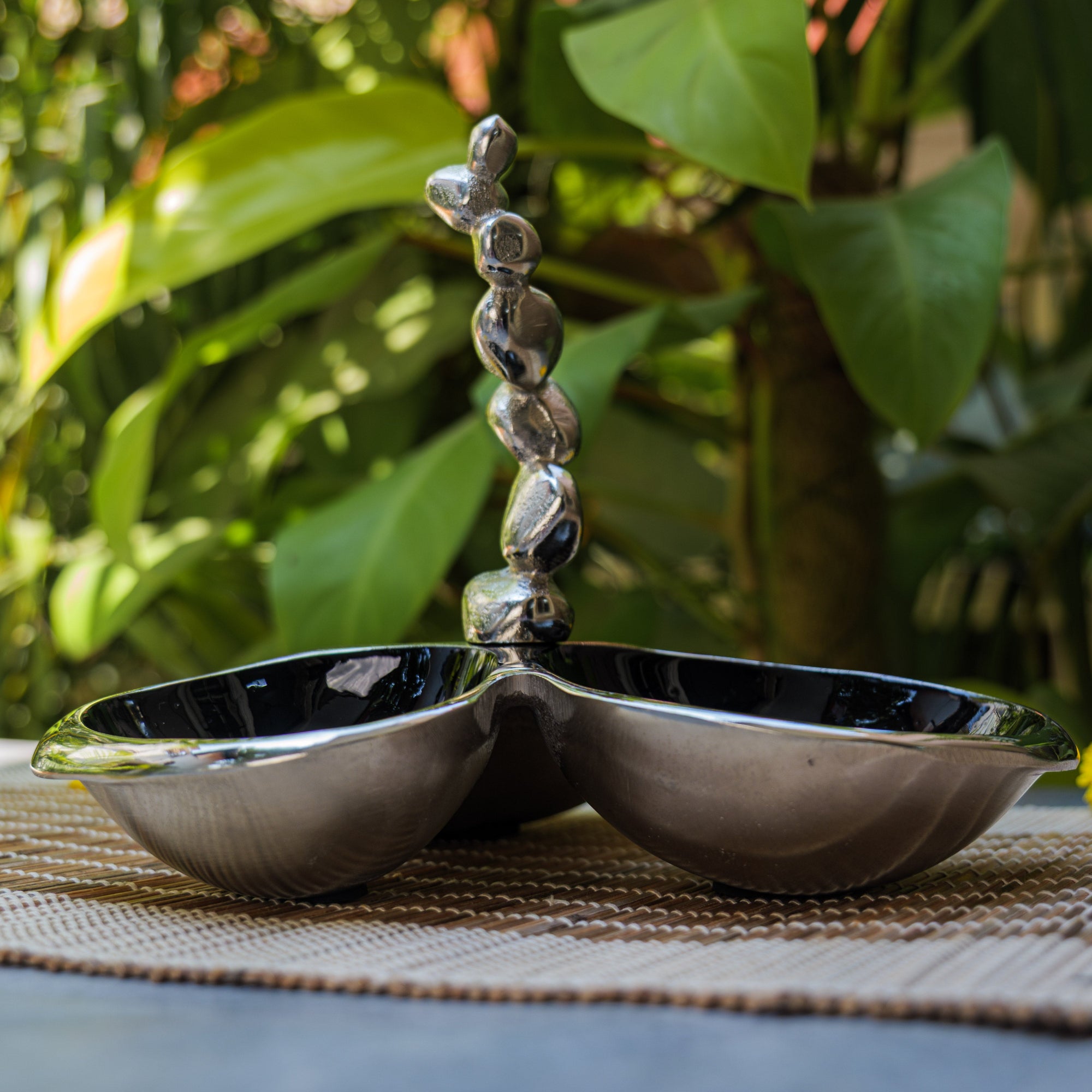 Pure Brass Silver Edge Nuts Bowls - 3 Bowls in a Single Piece