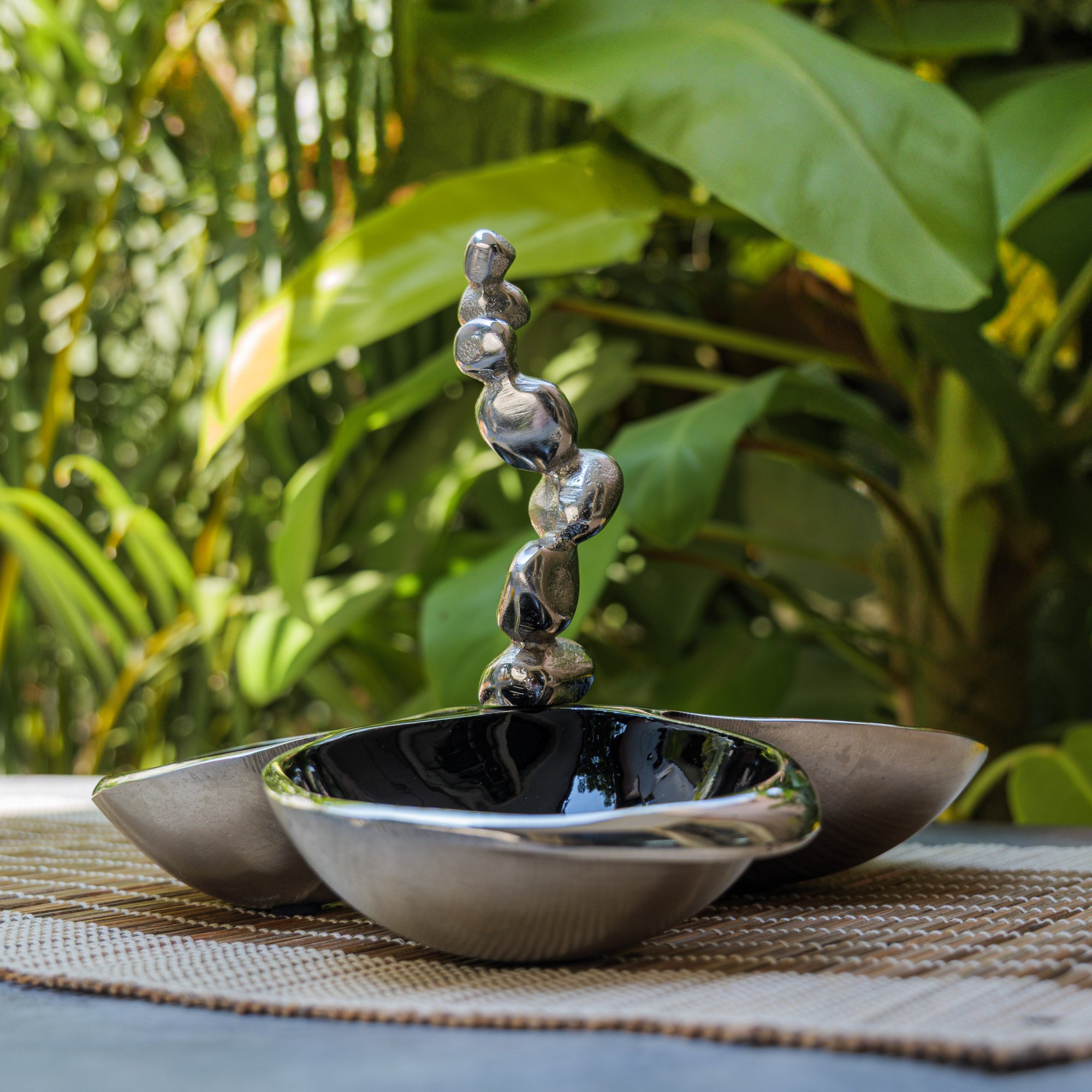 Pure Brass Silver Edge Nuts Bowls - 3 Bowls in a Single Piece