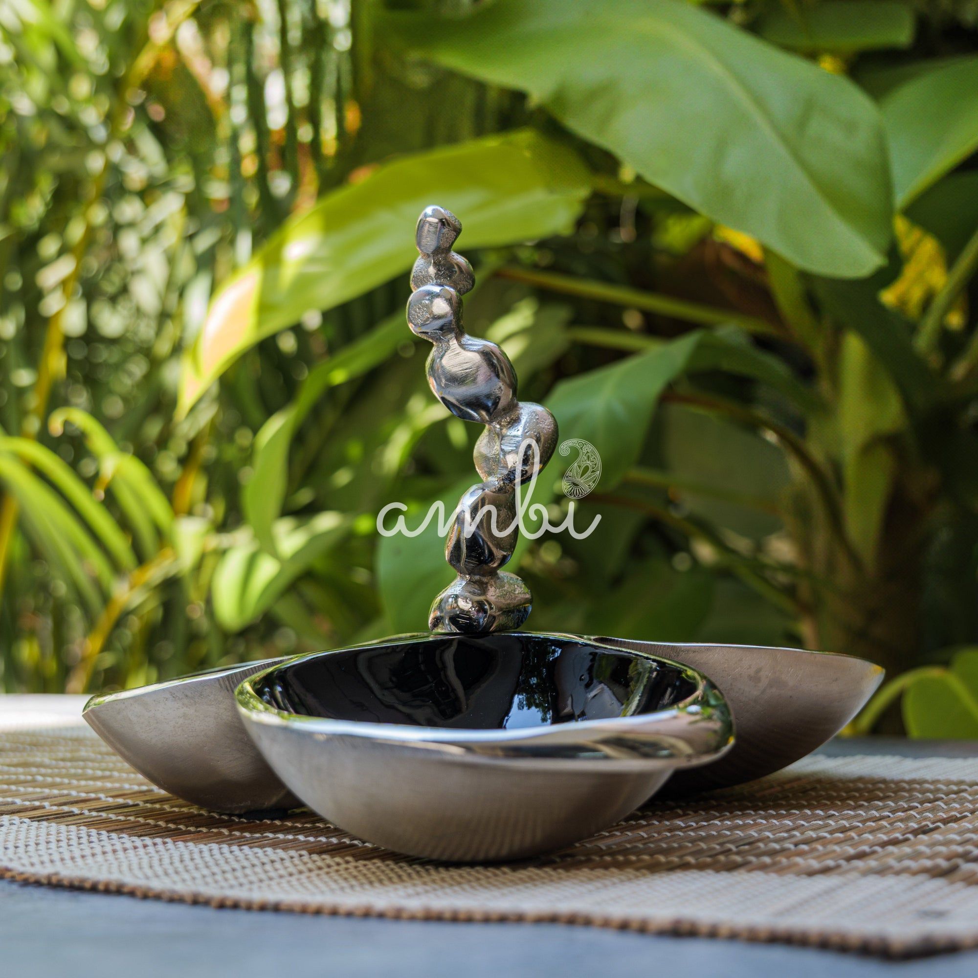 Pure Brass Silver Edge Nuts Bowls - 3 Bowls in a Single Piece