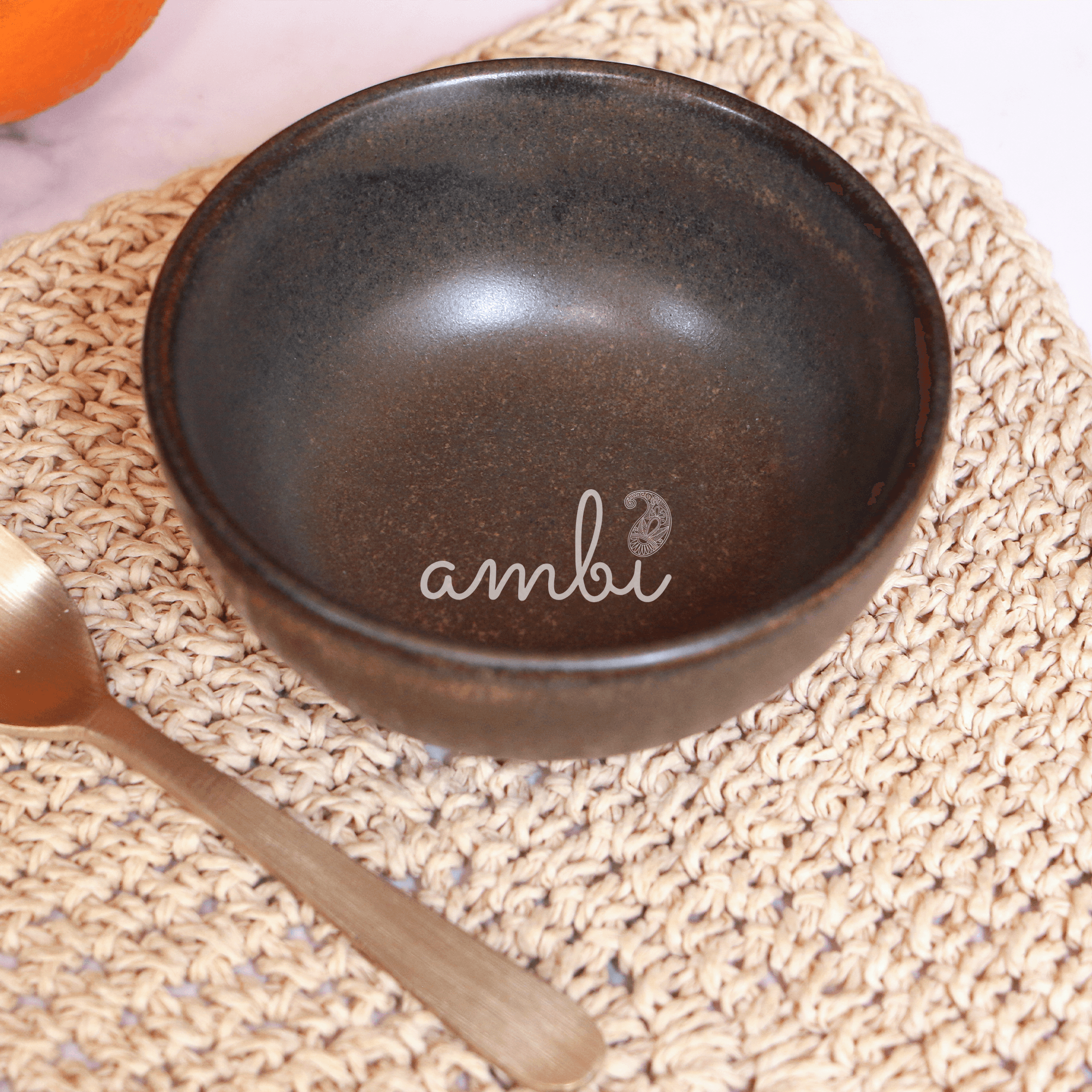 Ambi Handmade black Matte-finish Ramen Bowl Small