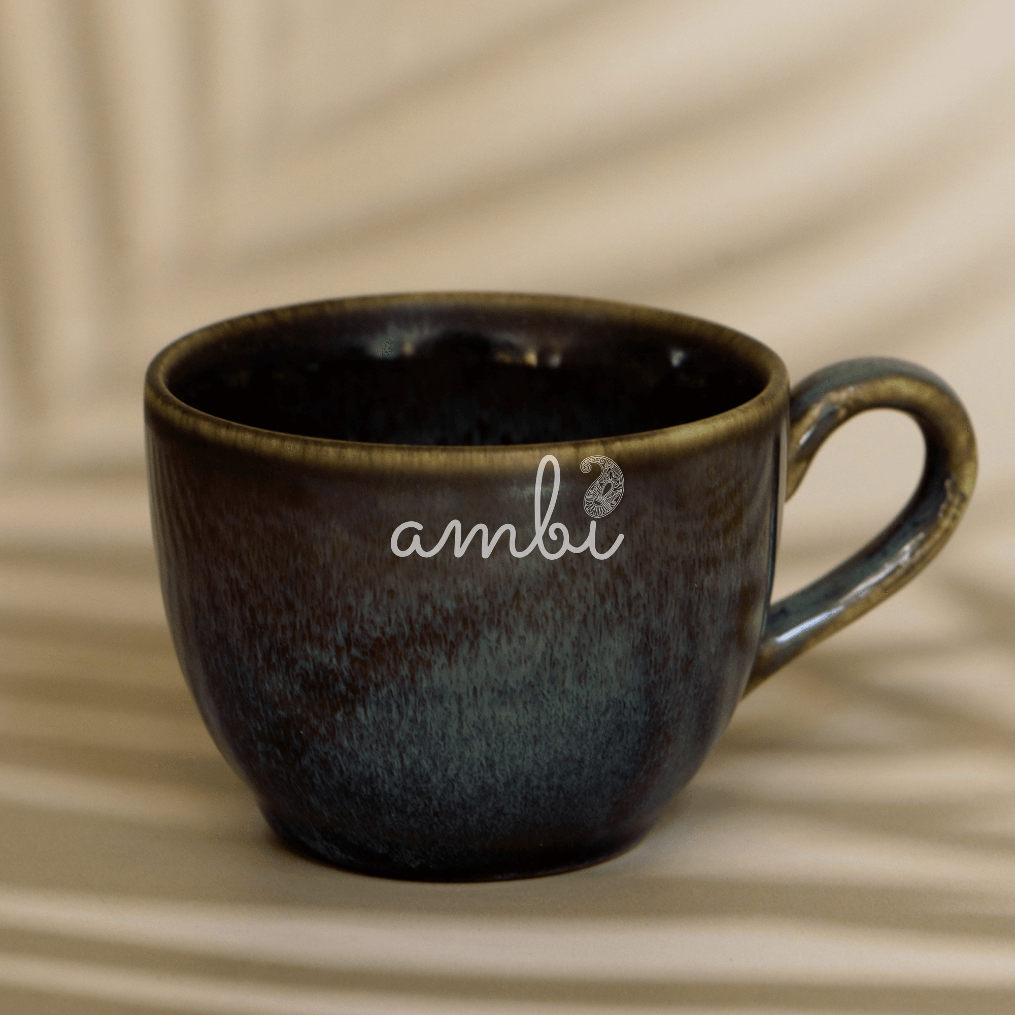 Ambi Handmade Artisanal Navy Blue Coffee Mug Set of 2