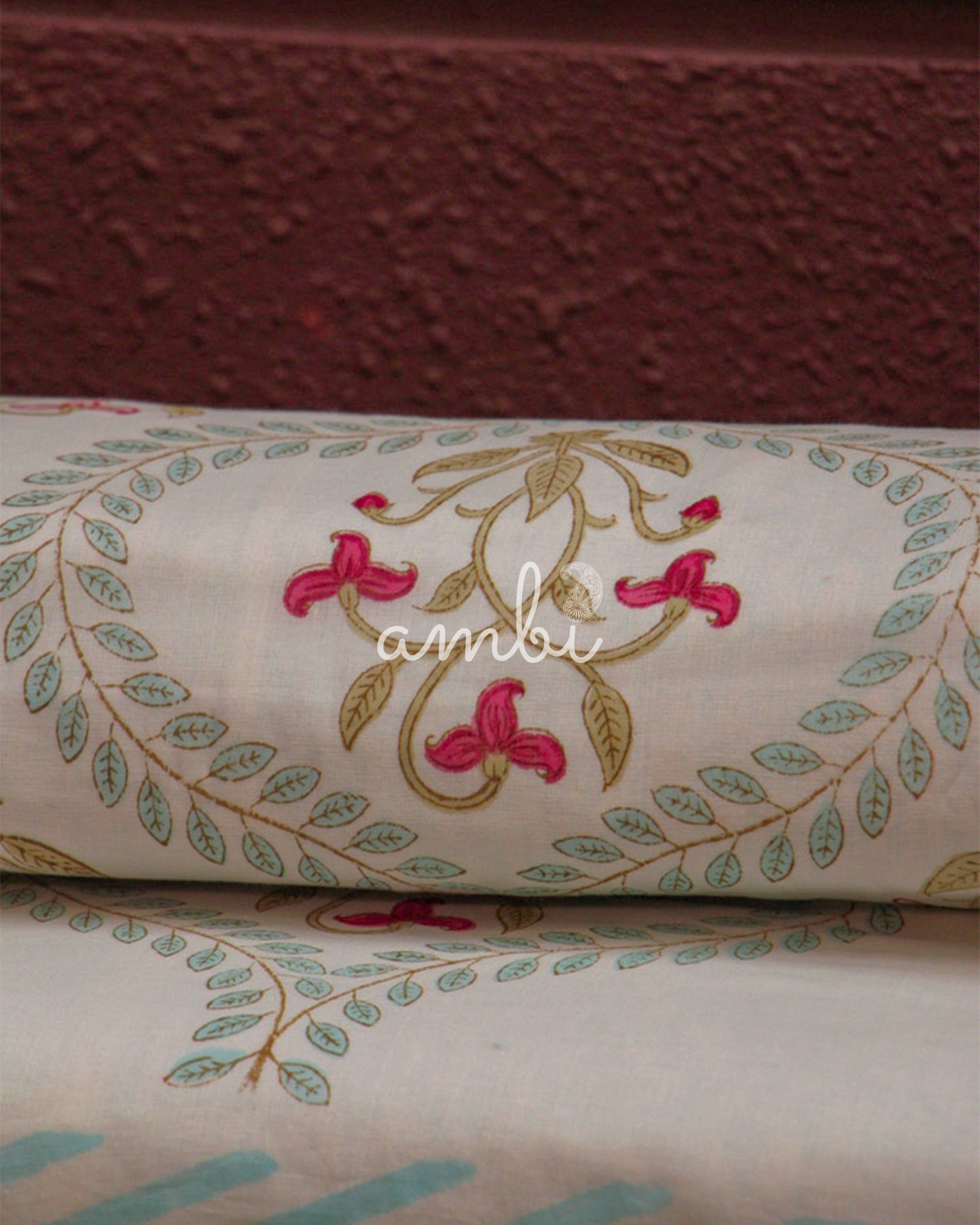 2026 Collection - Hand Block Pure Cotton Floral Bedsheet (Single)