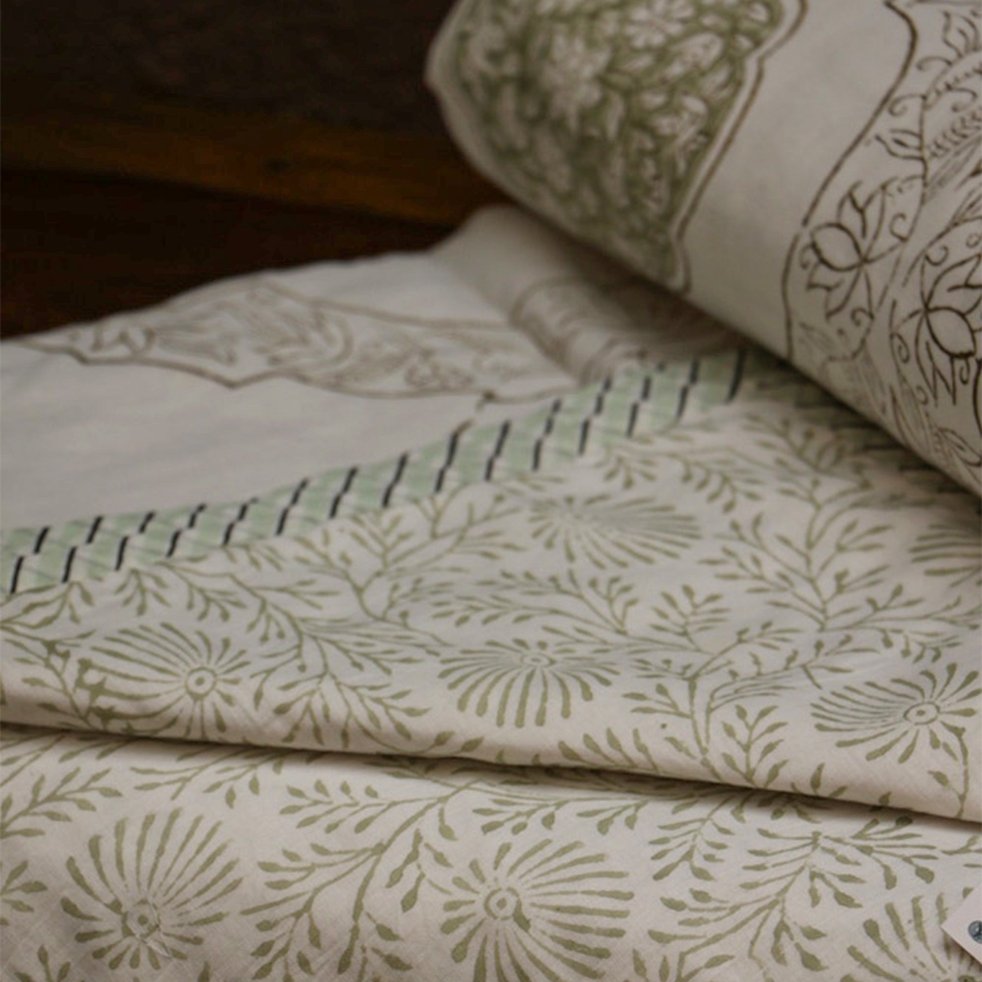 2026 Collection - Serene White Jaipuri Floral Mulmul Triple Layer Reversible Dohar (Single Bed, Pair of 2) - 60X90 Inches