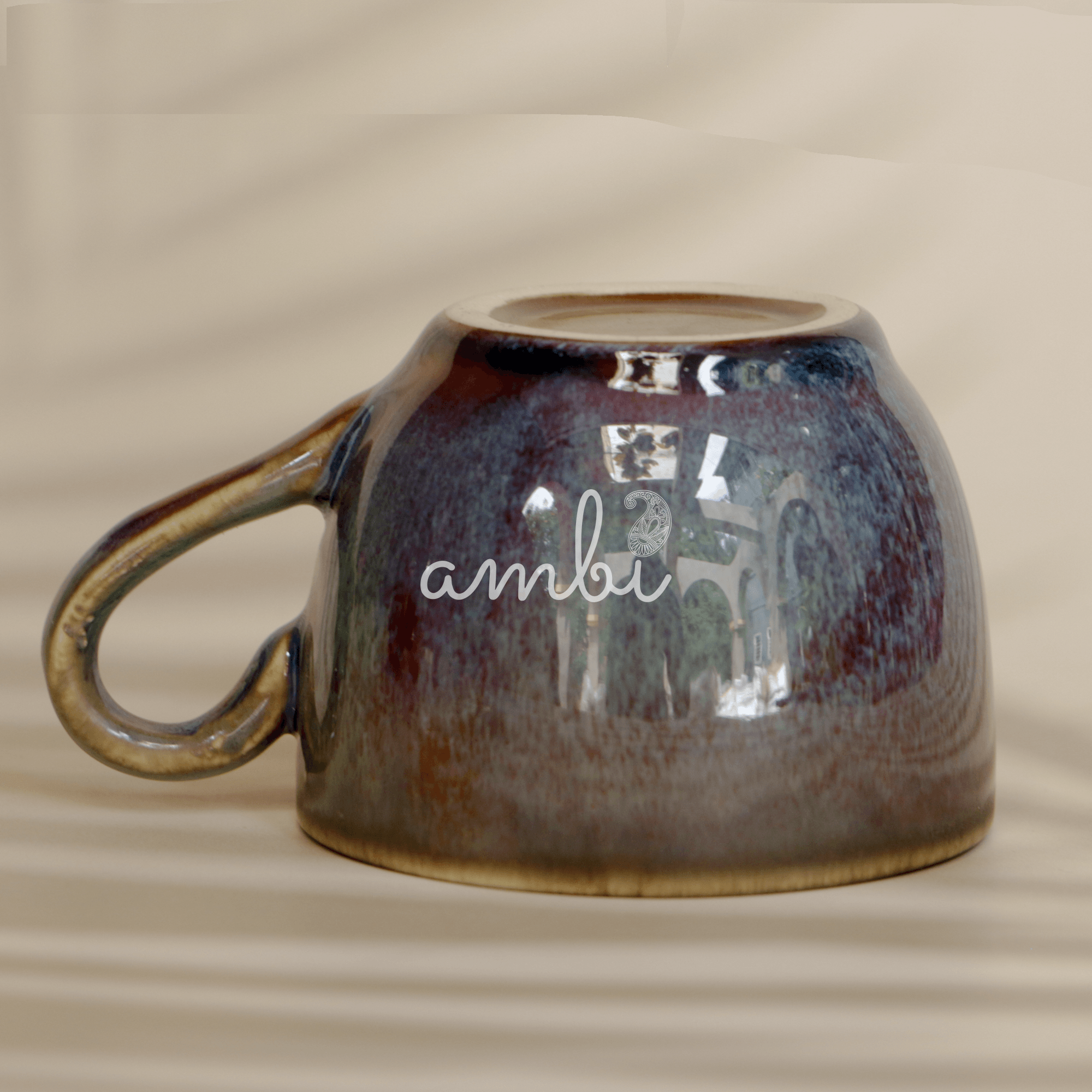 Ambi Handmade Artisanal Navy Blue Coffee Mug Set of 2