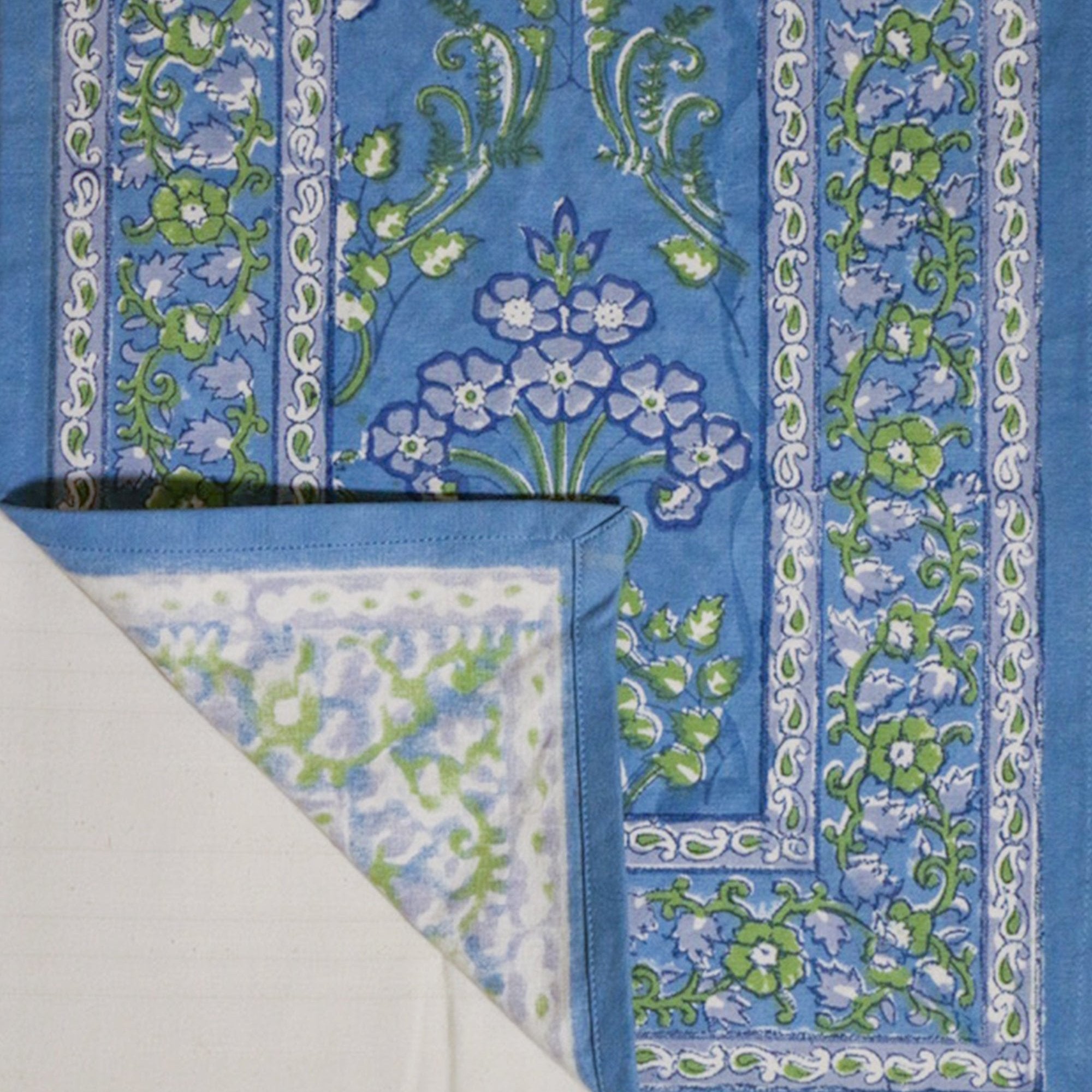 2026 Collection - Hand Block Printed 6 Table Mats + 6 Table Napkins + Runner