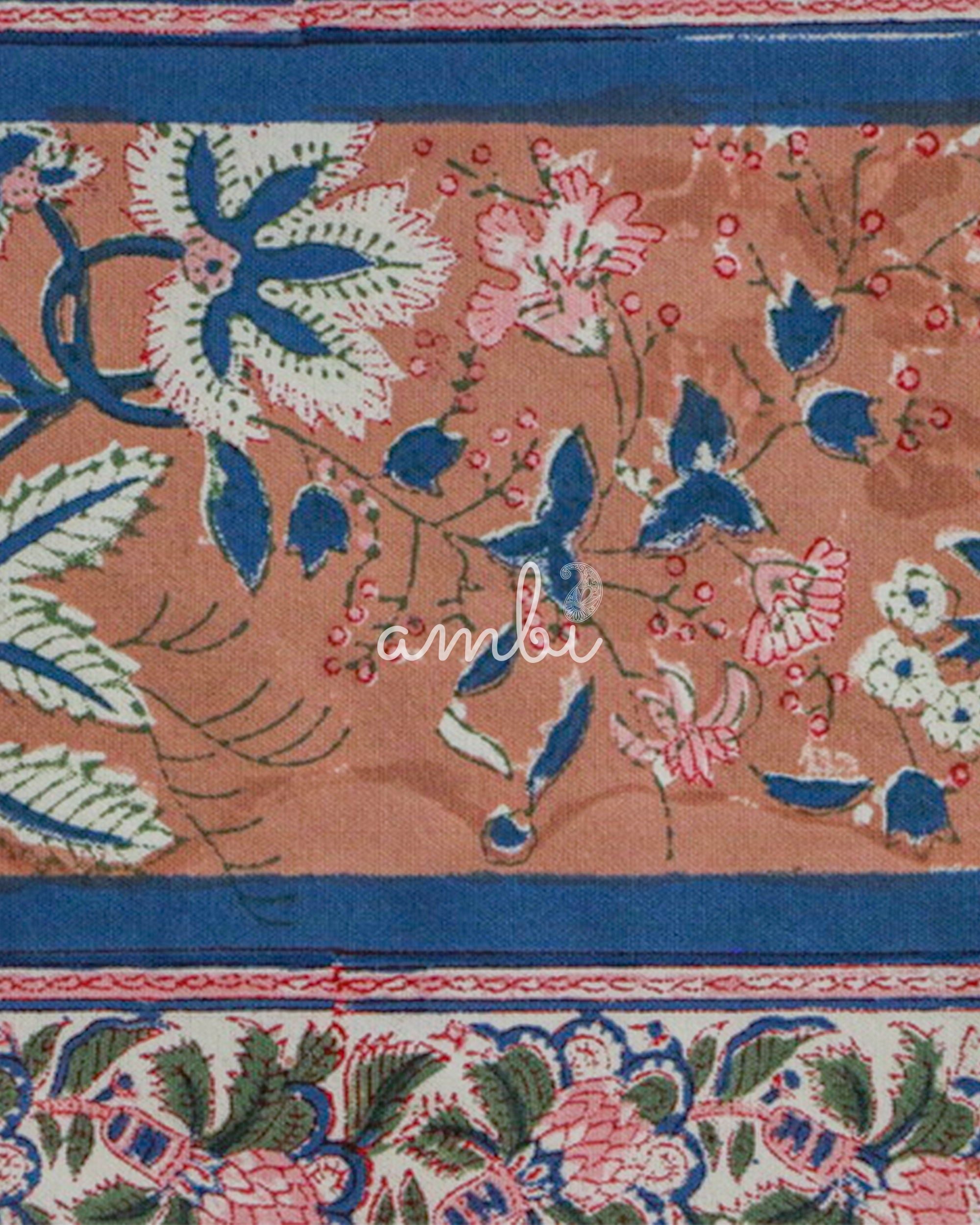 2026 Collection - Hand Block Printed 6 Table Mats + 6 Table Napkins