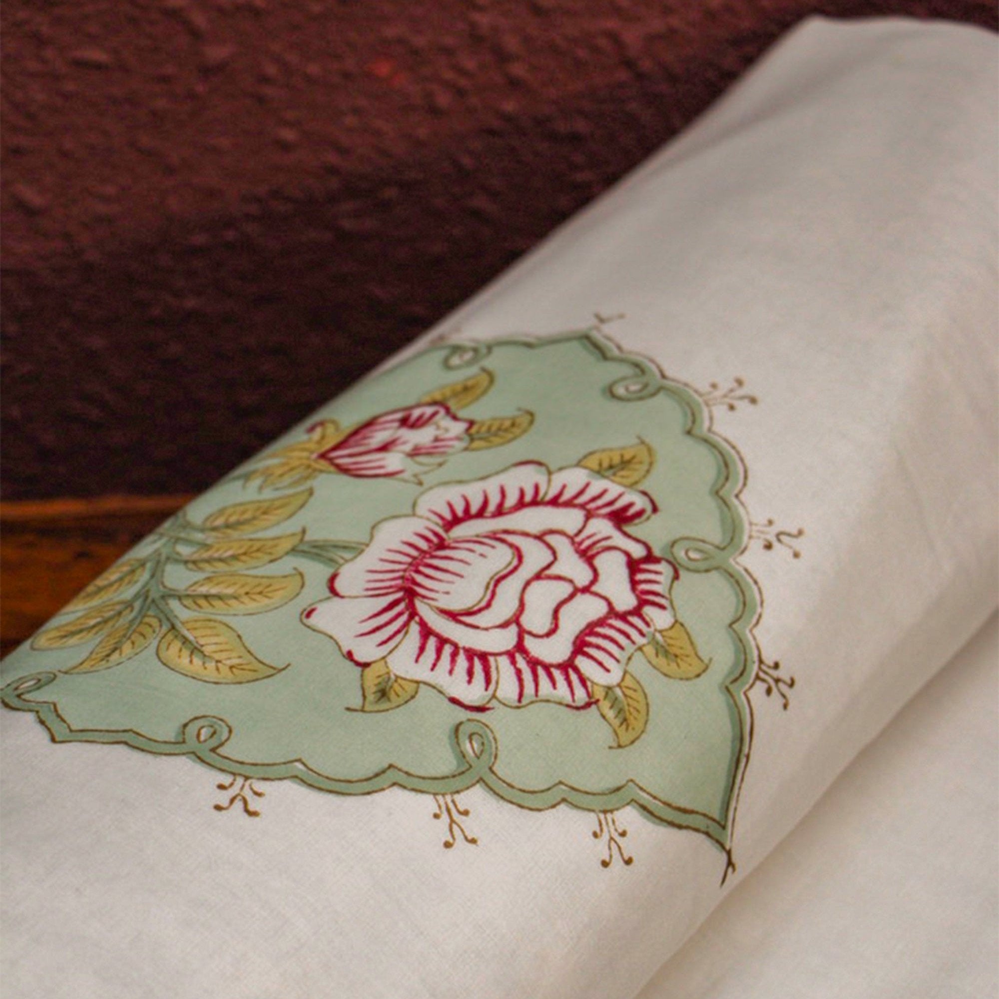 Diwali 2025 Collection - Jaipuri Green Floral Mulmul Triple Layer Reversible Dohar (Double Bed) - 90X108 Inches