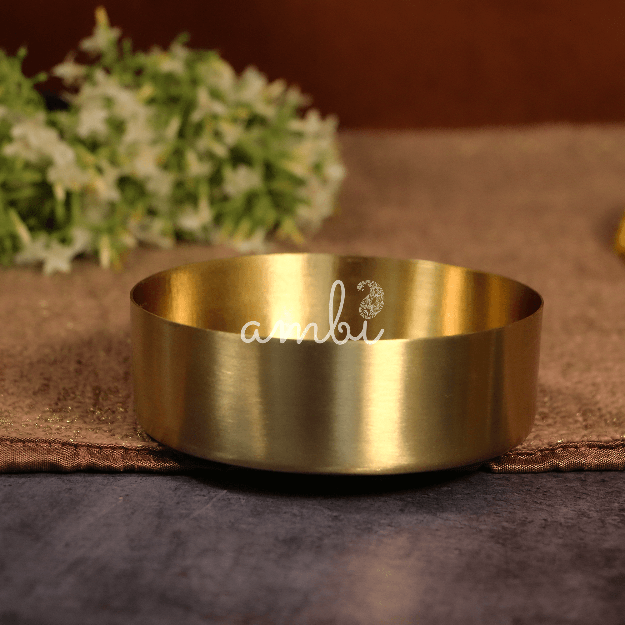 Brass Super Value Thali Set - Set of 6 pieces - Matt Finish