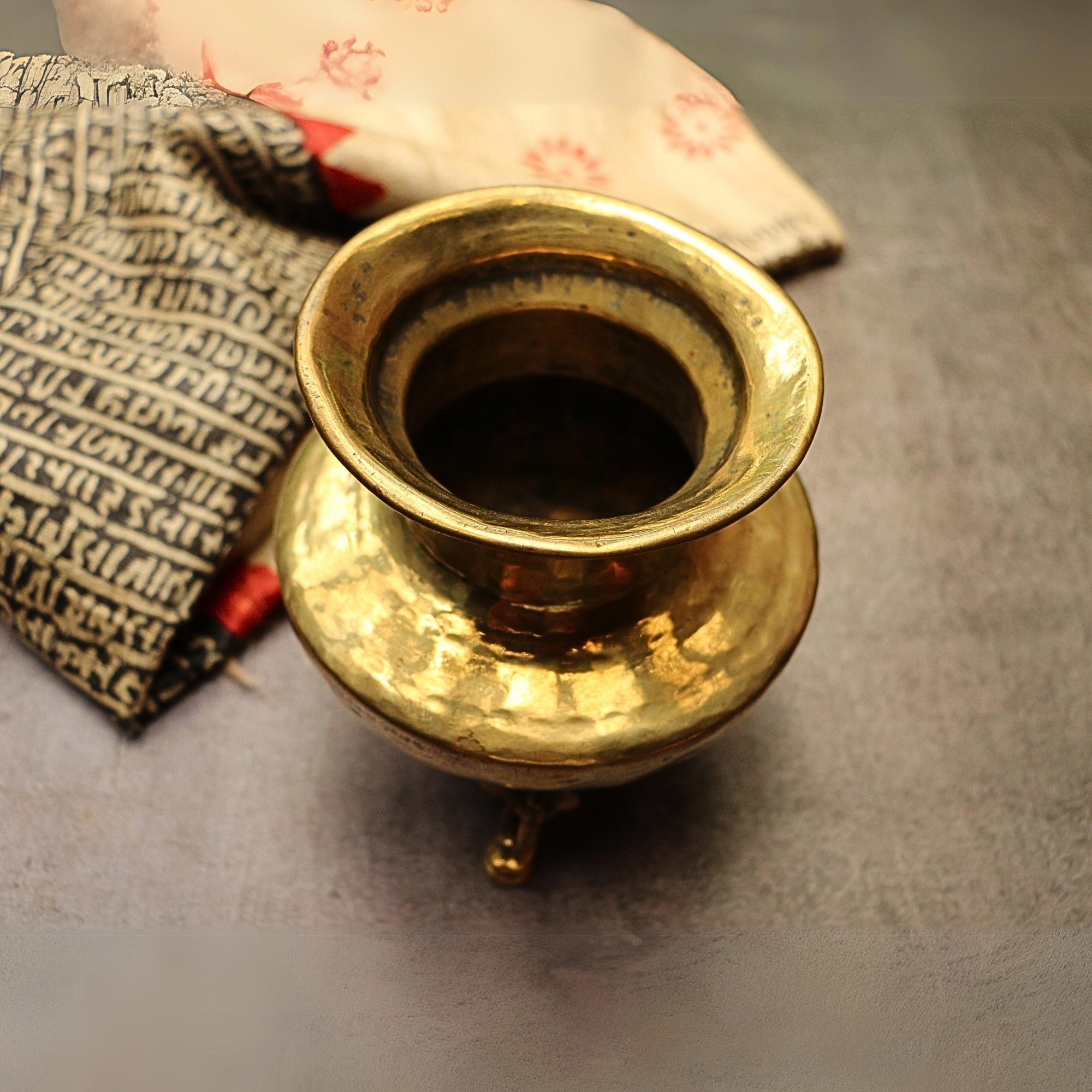 Handcrafted Elegant Vintage Brass Lota With Legs