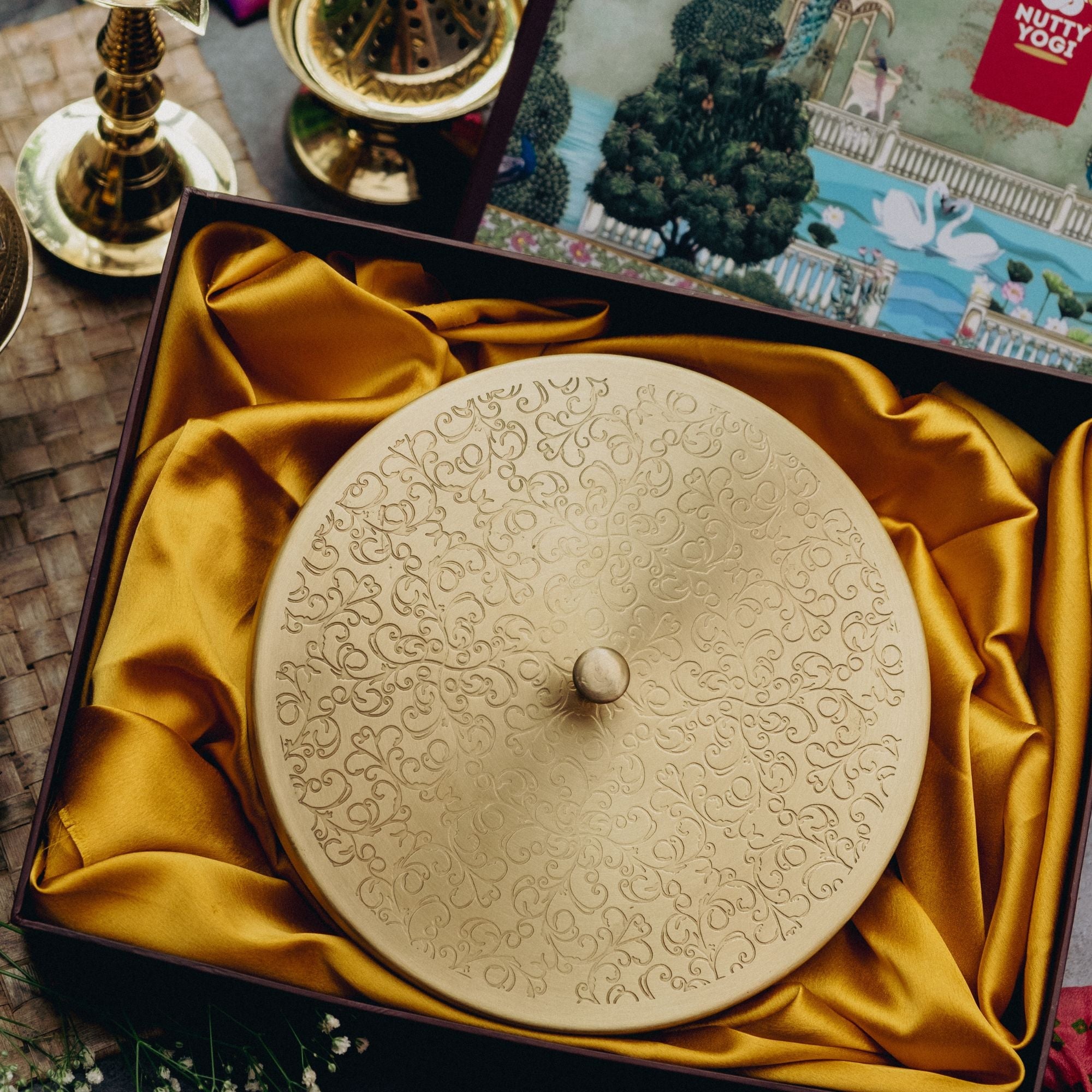 Ambi Gift of Flavours : 1 Pure Brass Spice Box/ Masala Daani
