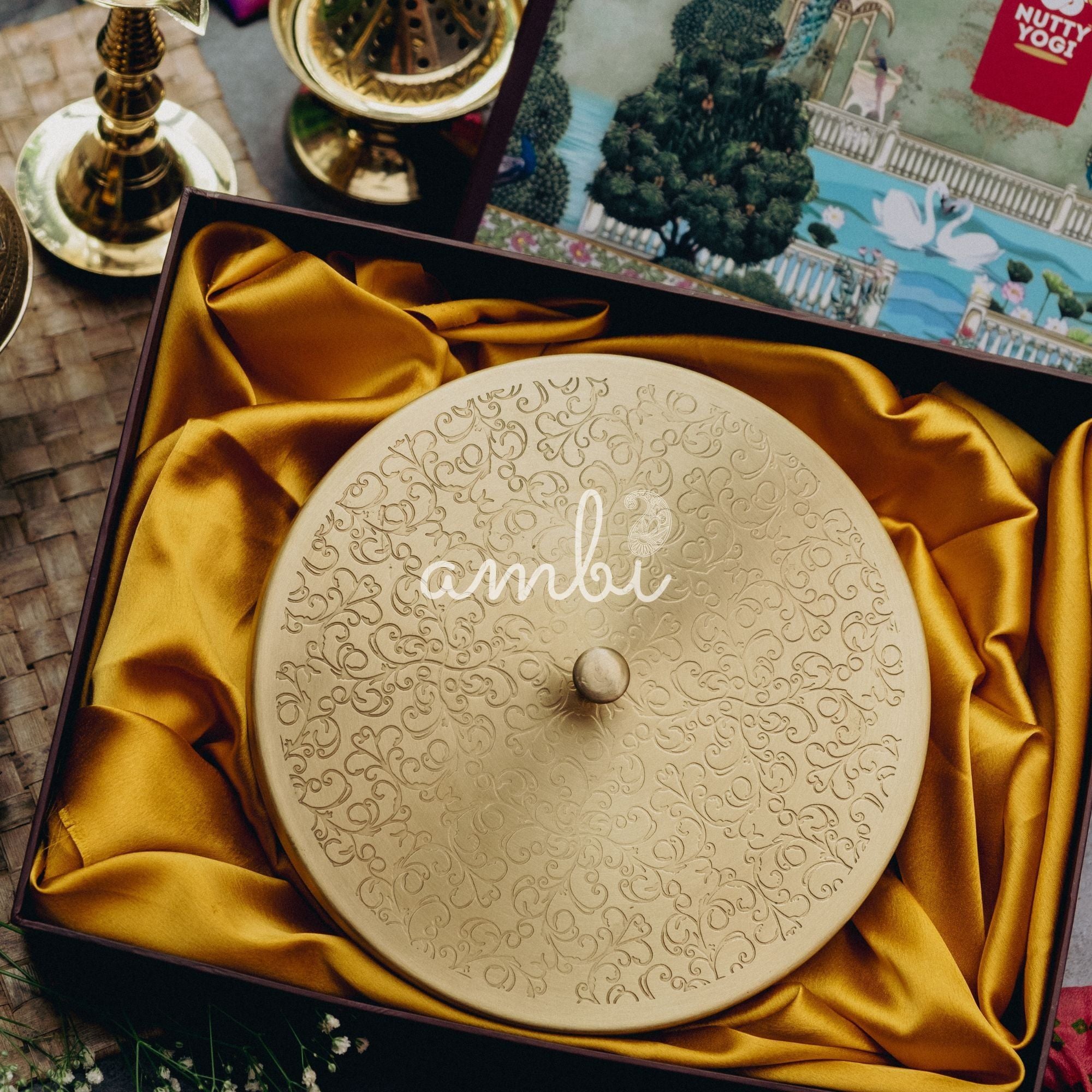 Ambi Gift of Flavours : 1 Pure Brass Spice Box/ Masala Daani