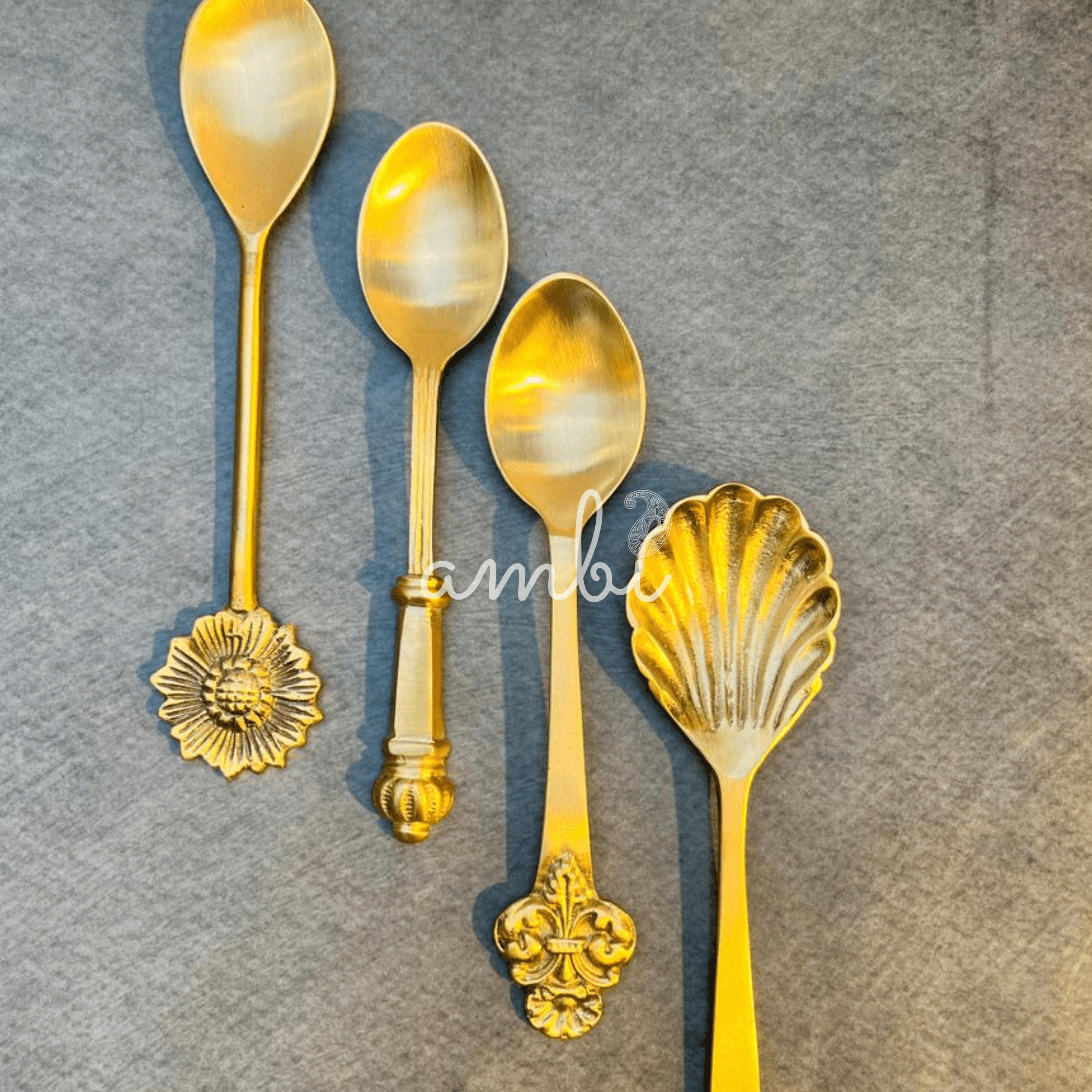 AMBI Ambi Pure Brass Small Spoon Set of 4